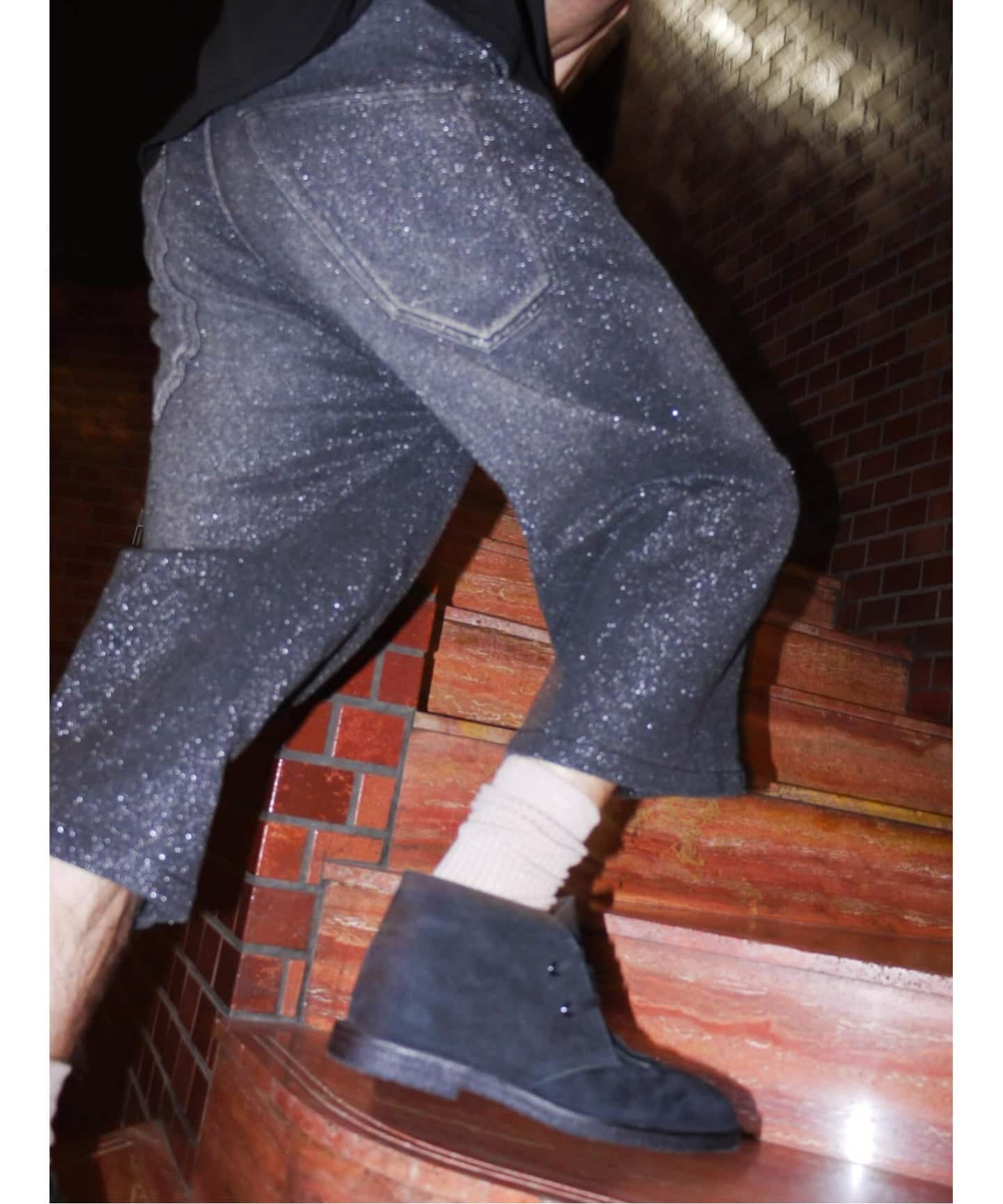 NVRFRGT / ネヴァーフォーゲット GLITTER TWILL 3D TWISTED JORTS