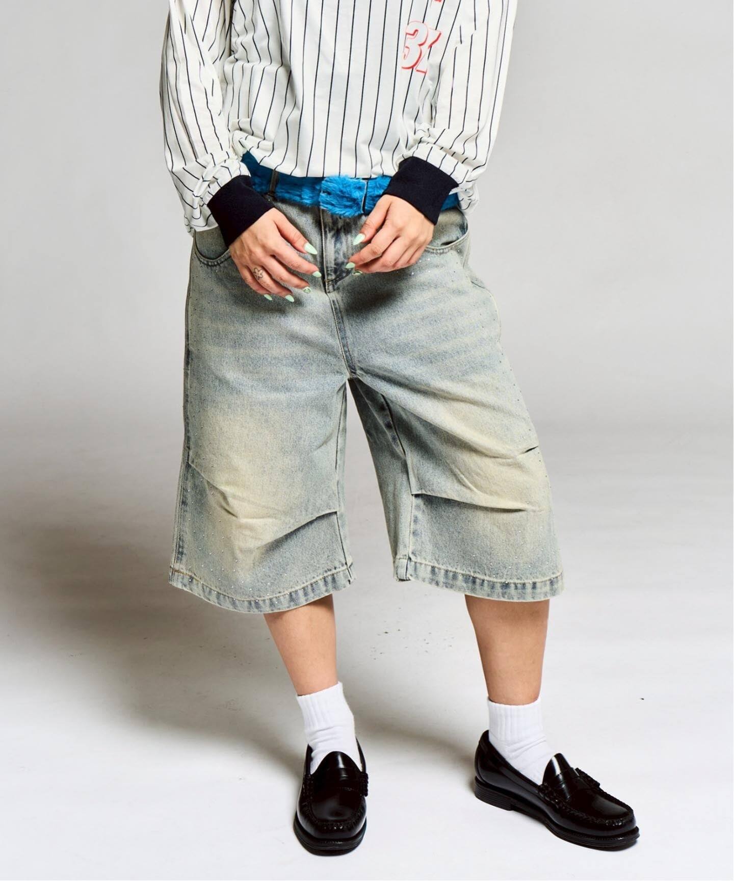 ラインストーン デニムショーツ / J Rhine Stone Denim Shorts