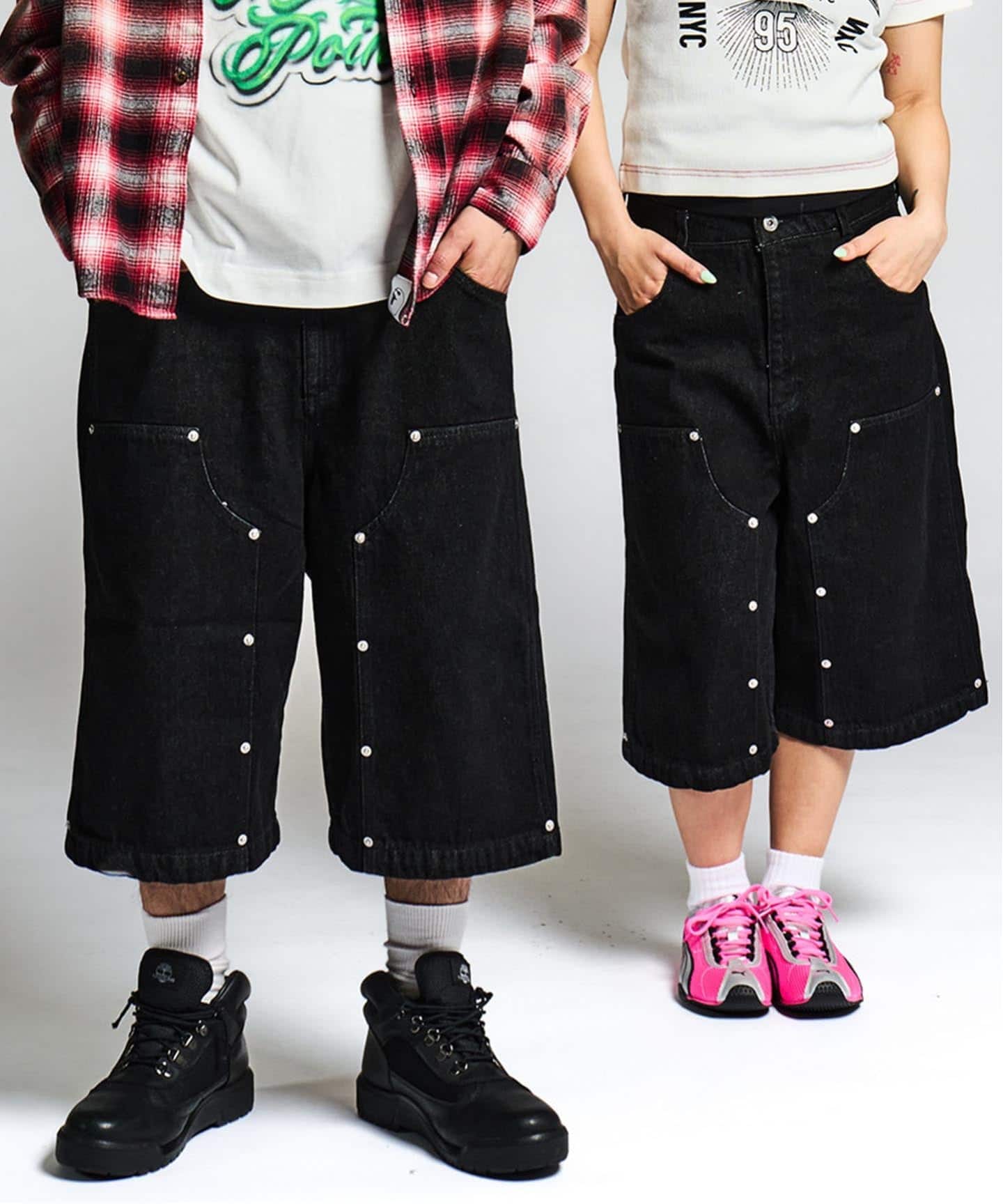 【大幅セール中】ジョイントワークス　デニム　ブラック ダブル ウエストデニムパンツ / J Double Waist Denim Pants（ショート