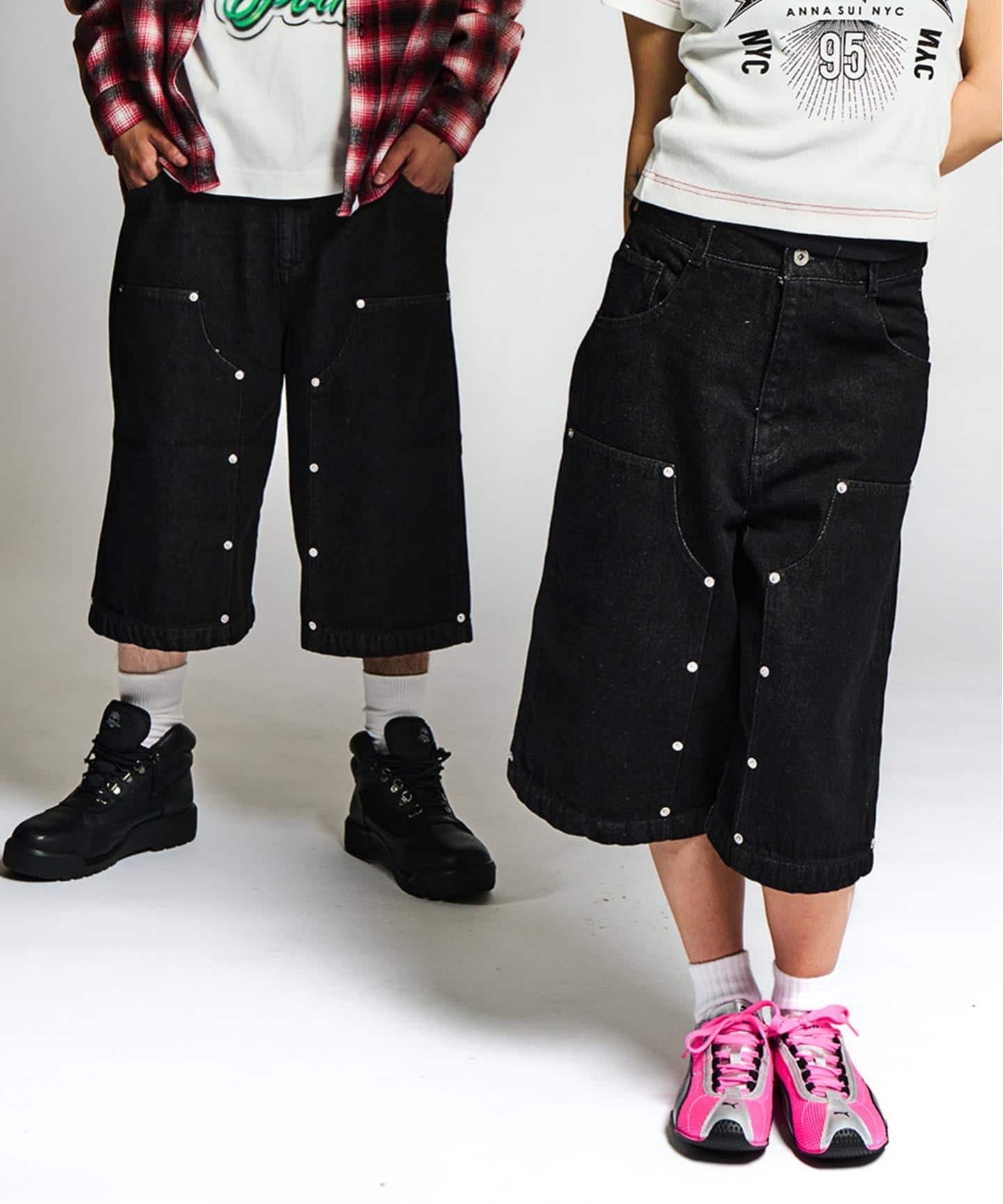 【大幅セール中】ジョイントワークス　デニム　ブラック ダブル ウエストデニムパンツ / J Double Waist Denim Pants（ショート