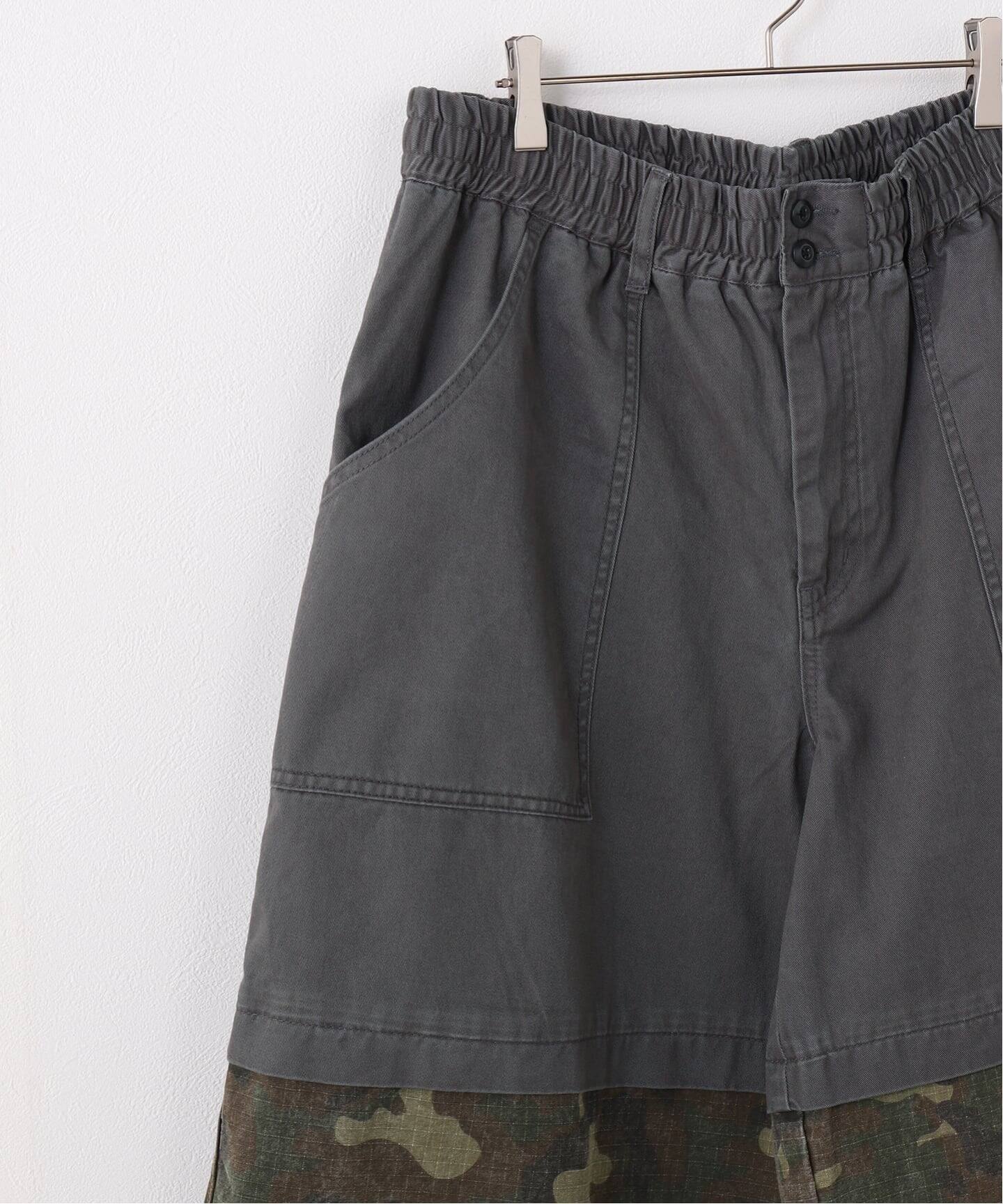 UNDERWATER レイヤード カモ ブラック ショーツ レイヤードカモショーツ / J Layered Camo Pants（ショート・ハーフ