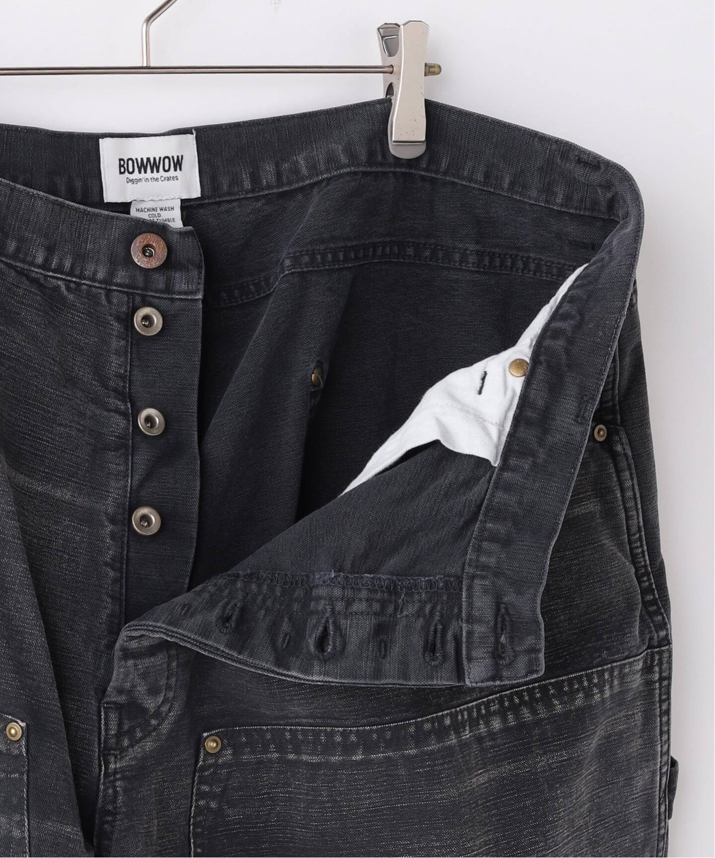 bowwow バウワウ DOUBLE KNEE ダブルニー ダック 黒パンツ BOWWOW / バウワウ DOUBLE KNEE DUCK SHORTS AGED（ショート・ハーフ