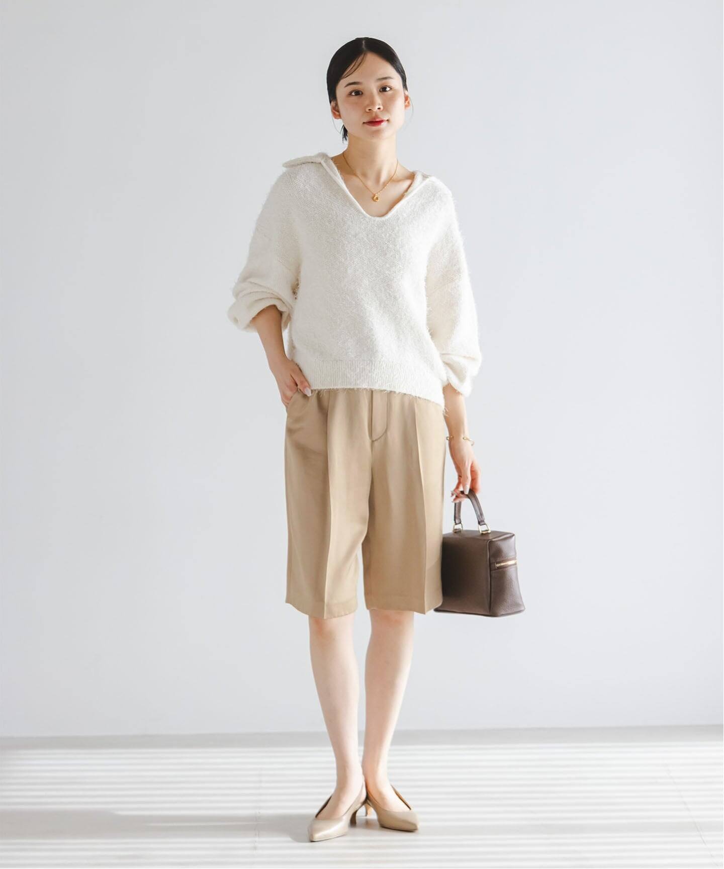 予約》コンパクトサテンバミューダーパンツ（ショート・ハーフパンツ