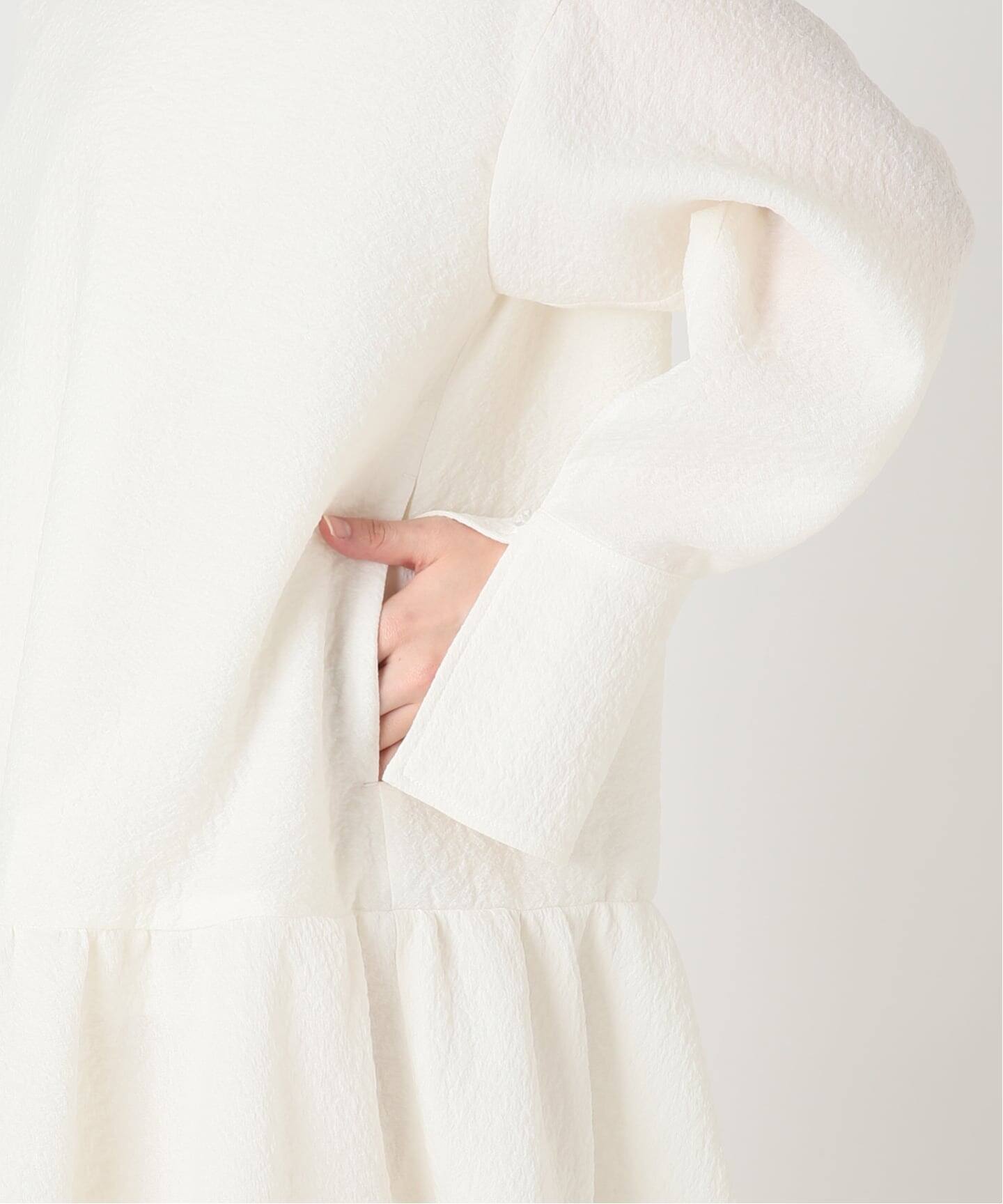 Sheer Jacquard Dress ホワイト 予約》SHEER JACQURD DRESS：ワンピース（ワンピース）｜CITYSHOP