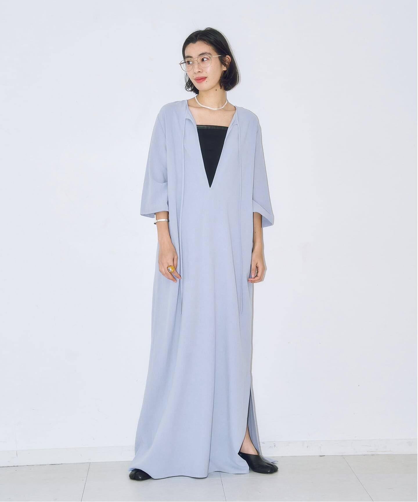 タグあり　CITYSHOP LINEN LIKE DRESS：ワンピース 追加2》ASA LIKE KAFTAN LEAN DRESS：ワンピース（ワンピース