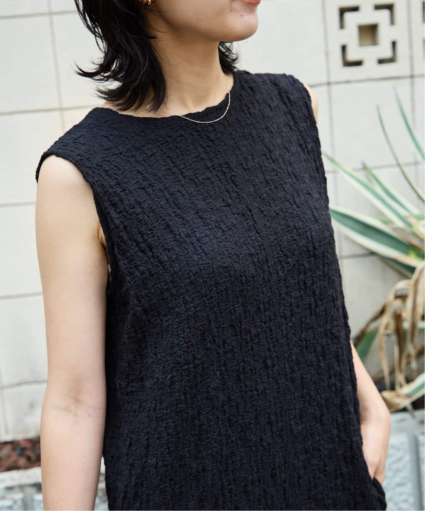 anuke Sleeveless Shirring Onepiece（ワンピース）｜BOICE FROM