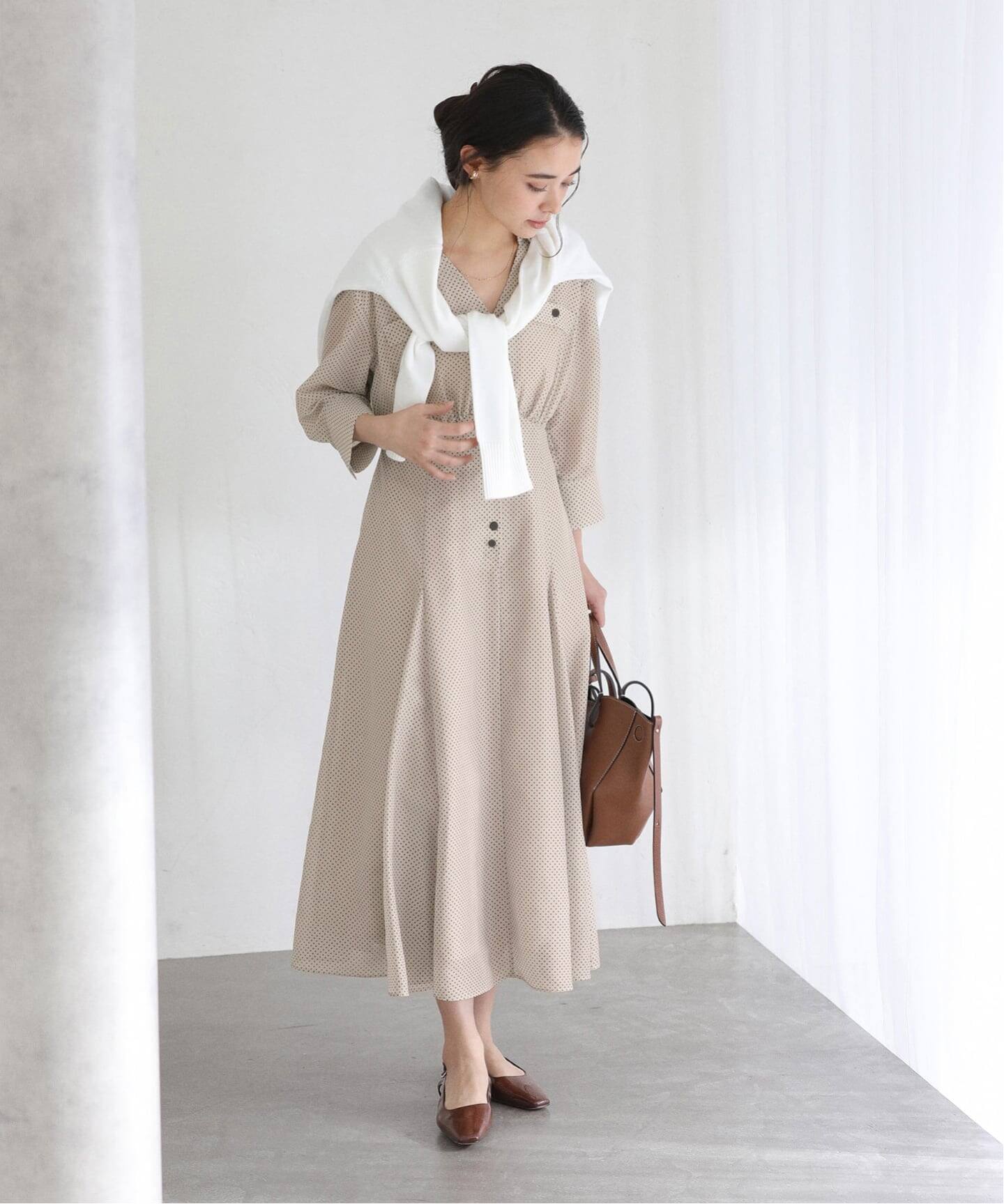 予約》【洗える】ポケットシャツワンピース（ワンピース）｜La