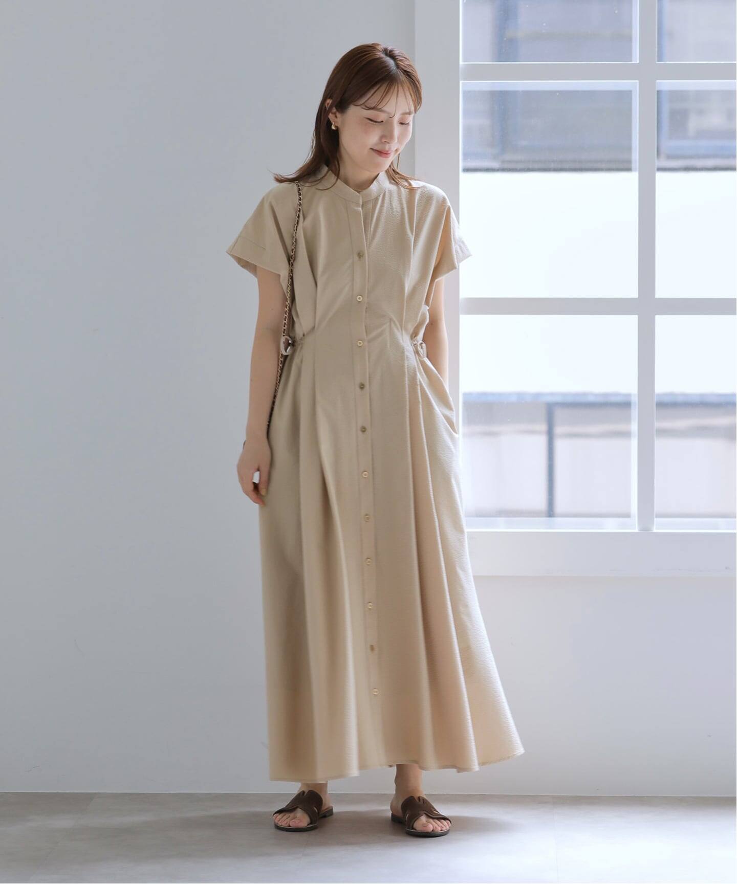 洗える】フレンチタックシャツワンピース（ワンピース）｜La Totalite