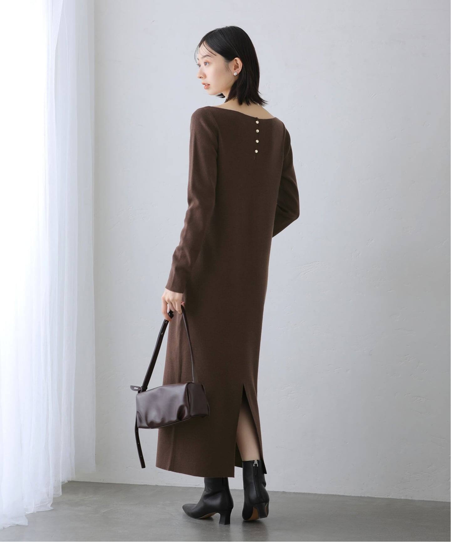 ボートネックニットワンピース（ワンピース）｜La Totalite（ラ 