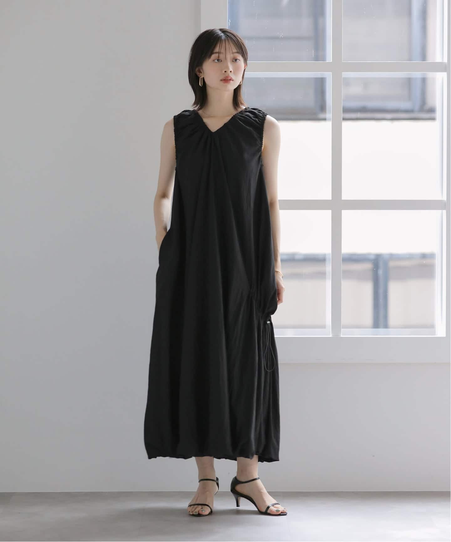 洗える】ナイロンワッシャー2WAYワンピース（ワンピース）｜La