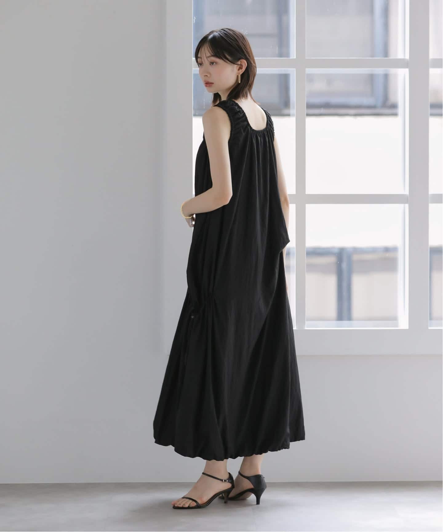 La TOTALITE LIBERTY Vネックマキシワンピース 洗える】ナイロンワッシャー2WAYワンピース（ワンピース）｜La