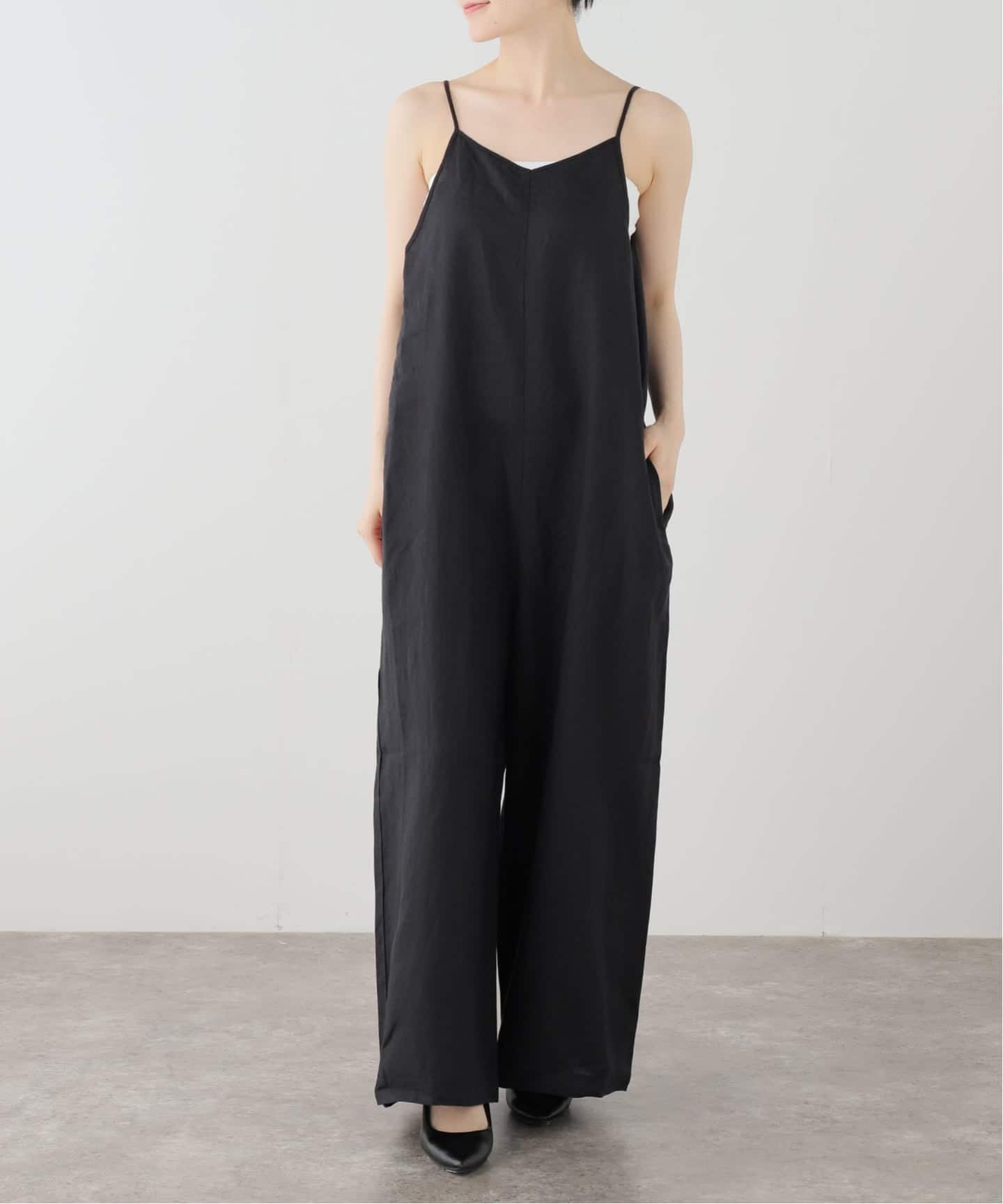 未使用□¥19,800/ Munich ミューニック サロペット 洗える】Munich/ミューニック リネンサロペット（サロペット