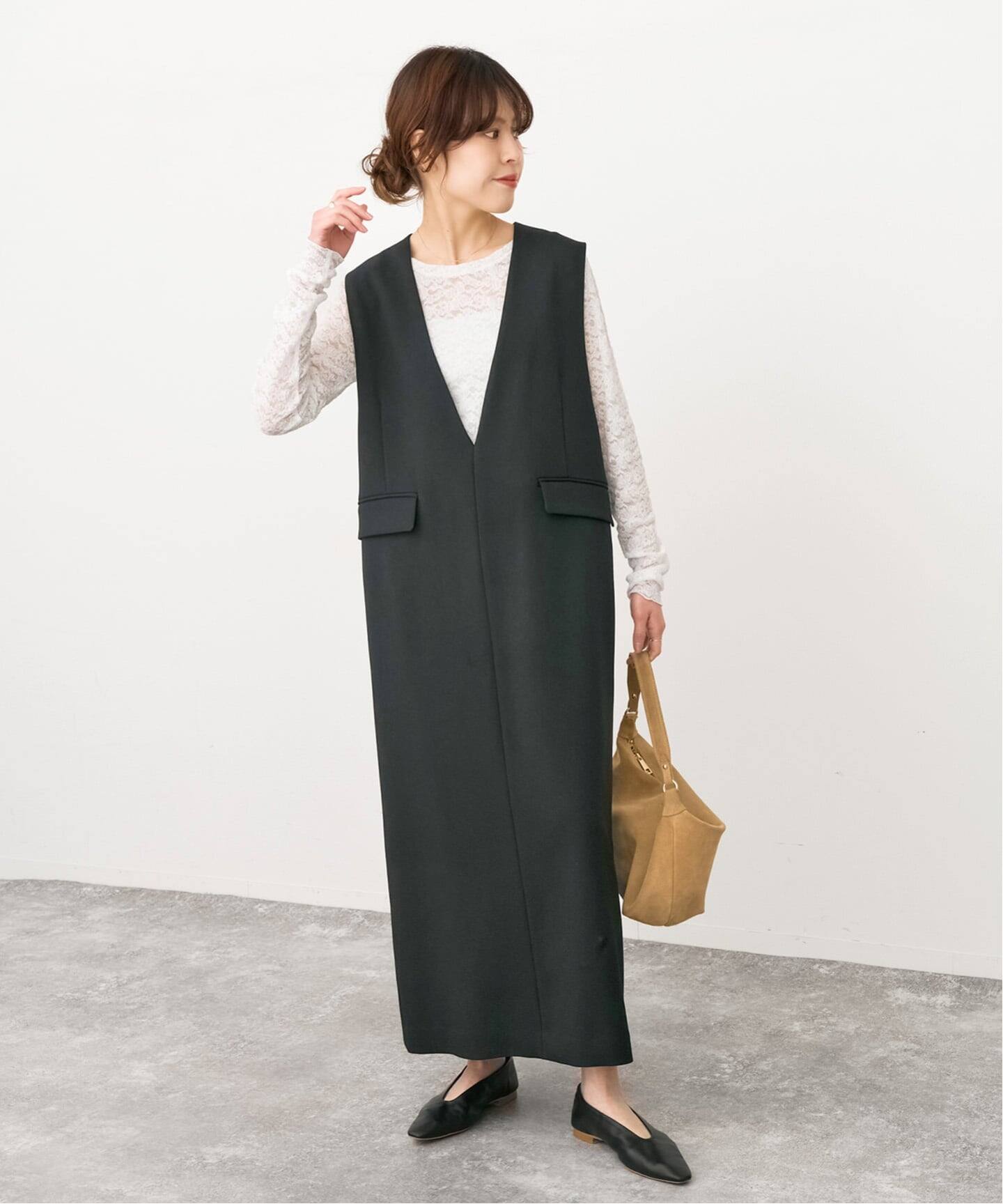 WEB限定 / 追加》ダブルクロスVネックワンピース（ワンピース）｜Spick 