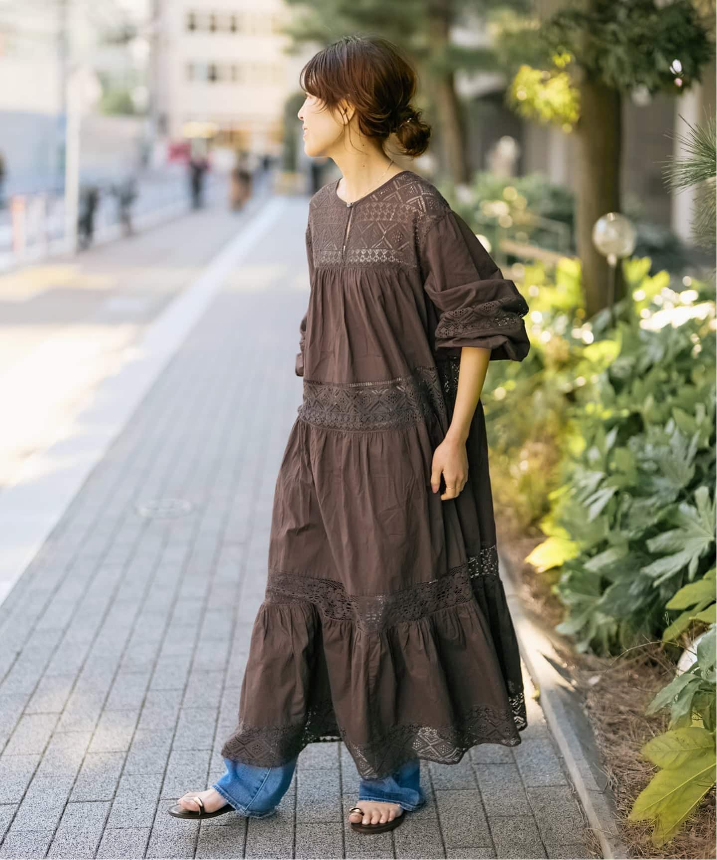 新色有り / 追加予約》HYUレースギャザーワンピース（ワンピース