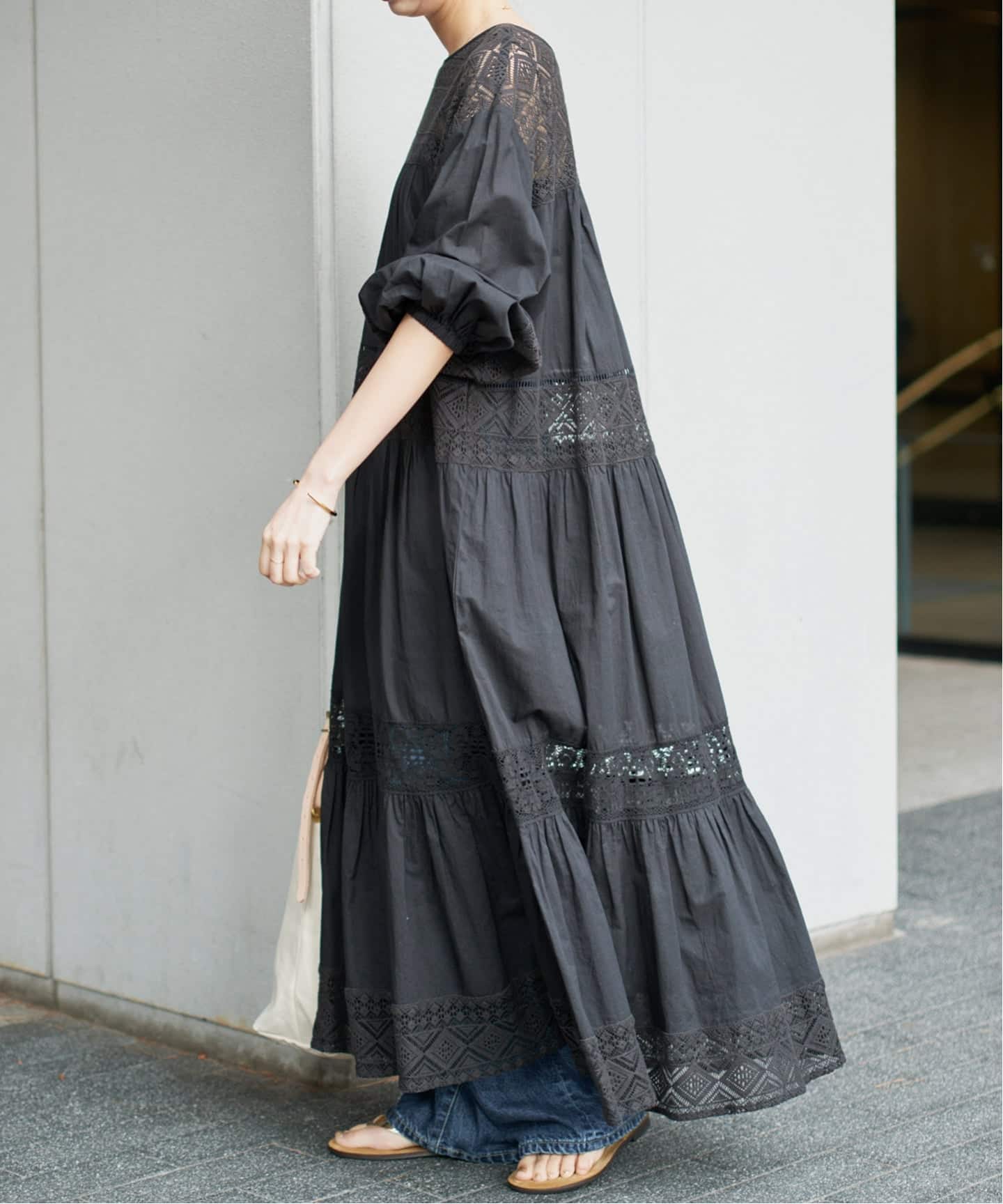 新色有り / 追加予約》HYUレースギャザーワンピース（ワンピース