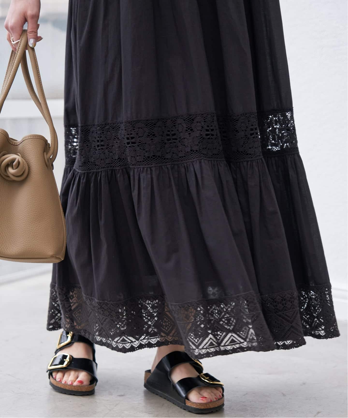 新色有り / 追加予約》HYUレースギャザーワンピース（ワンピース