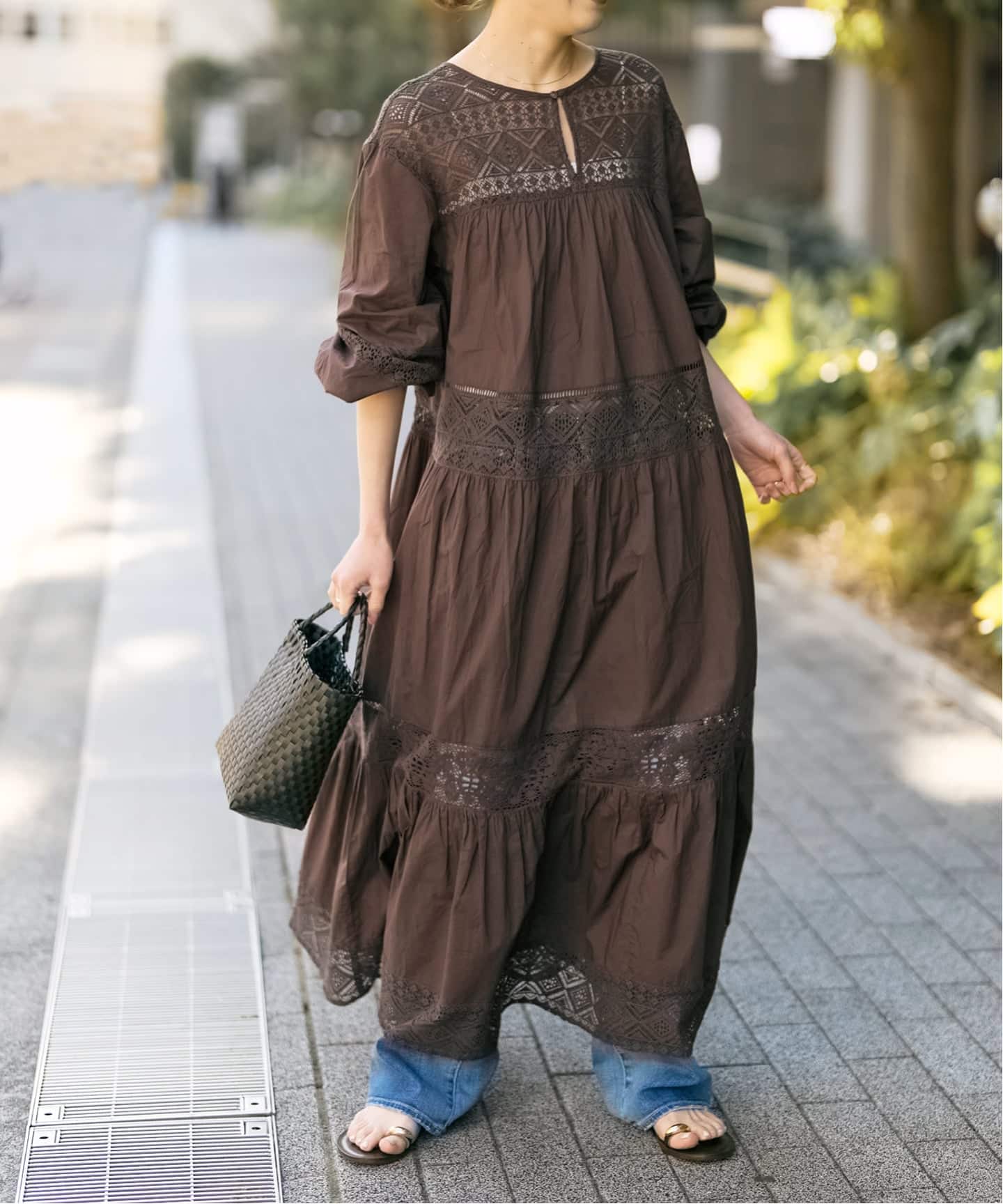 新色有り / 追加予約》HYUレースギャザーワンピース（ワンピース