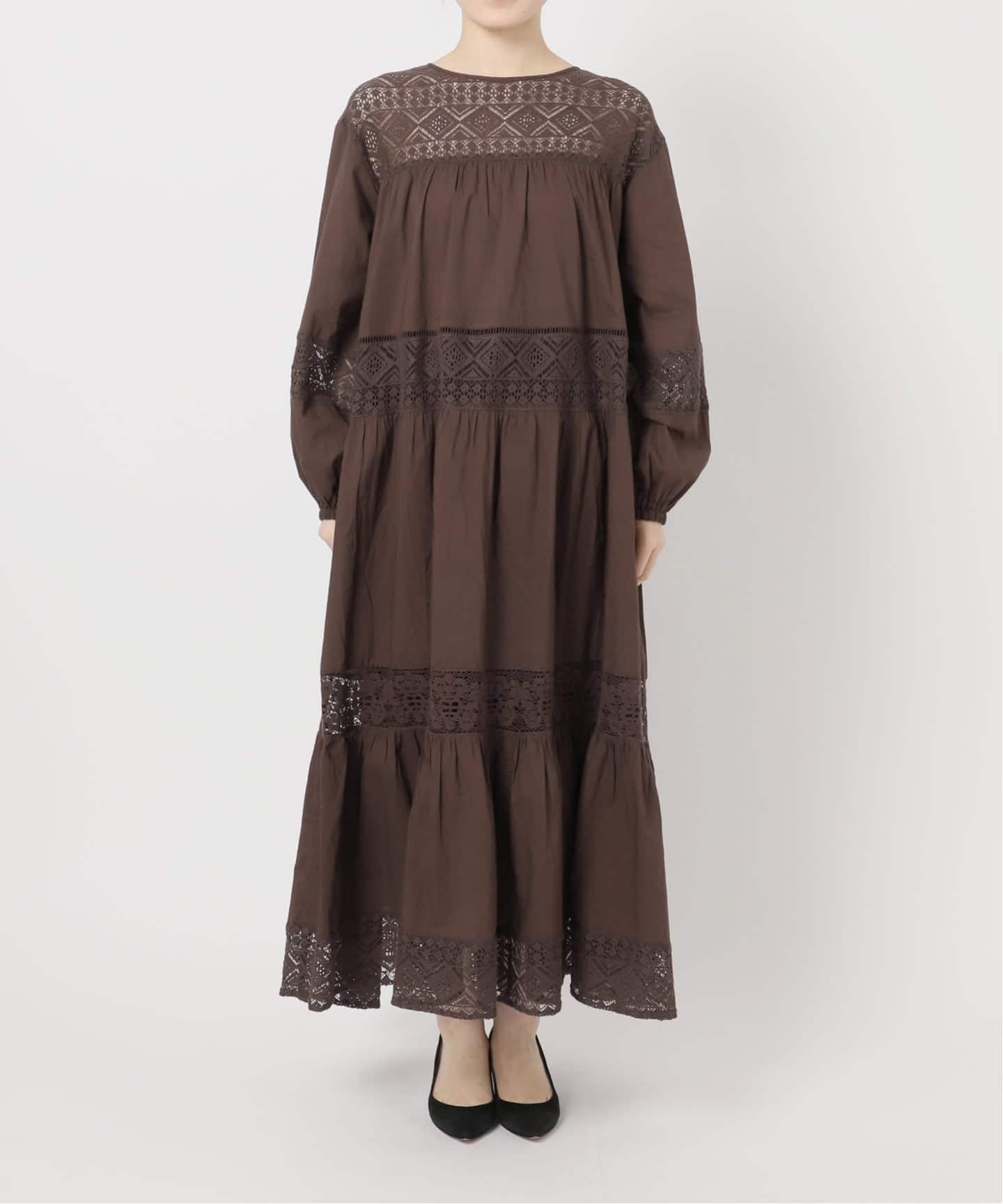 新色有り / 追加予約》HYUレースギャザーワンピース（ワンピース