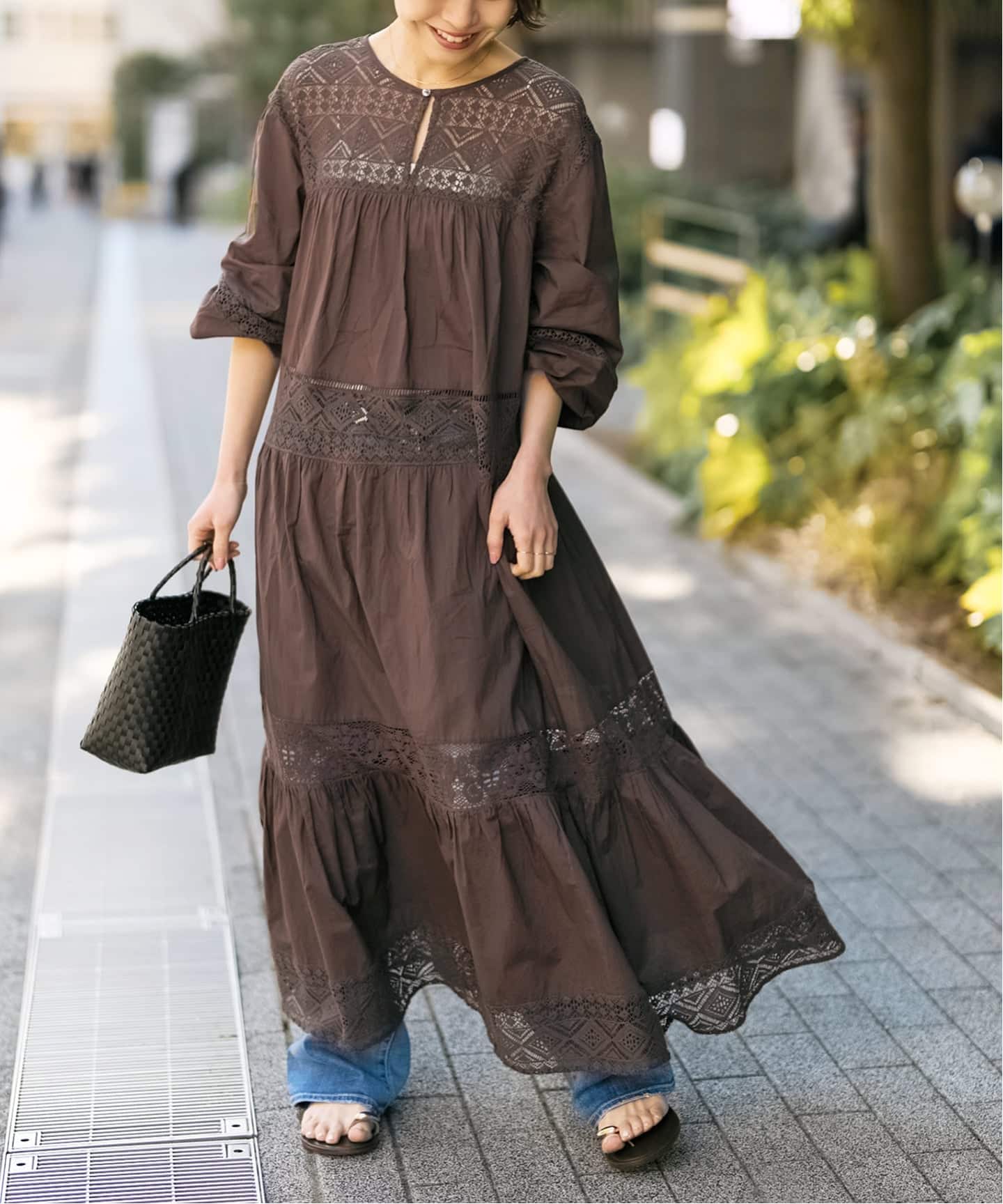 Spick&Span web限定　HYUレースギャザーワンピース 新色有り / 追加予約》HYUレースギャザーワンピース（ワンピース