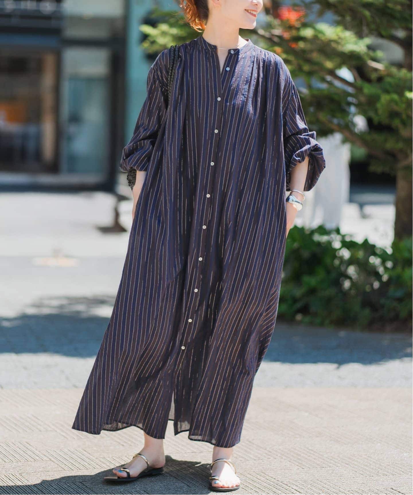spick&amp;span フロントギャザーブラウス シャツワンピ U by SPICK&SPAN（ユーバイスピックアンドスパン）の「フロント
