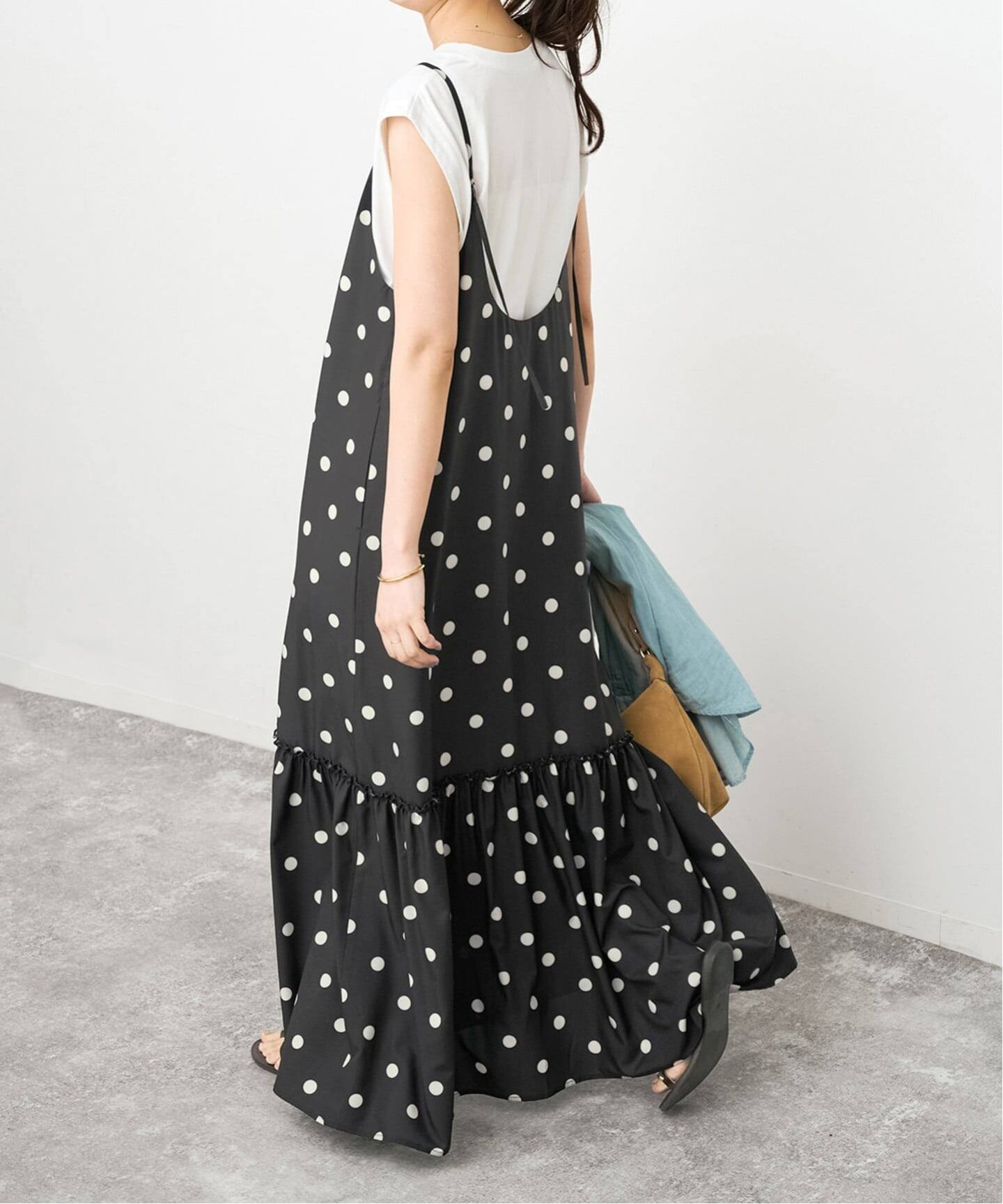 一部店舗+WEB限定》ドットティアードキャミソールワンピース 