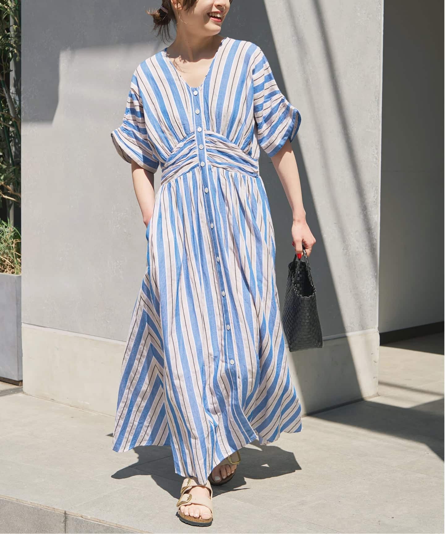 別注カラー有 / 追加予約》ne Quittez pas Cotton Voile Stripe Waist 別注カラー有 / 追加予約》ne Quittez pas Cotton Voile Stripe Waist