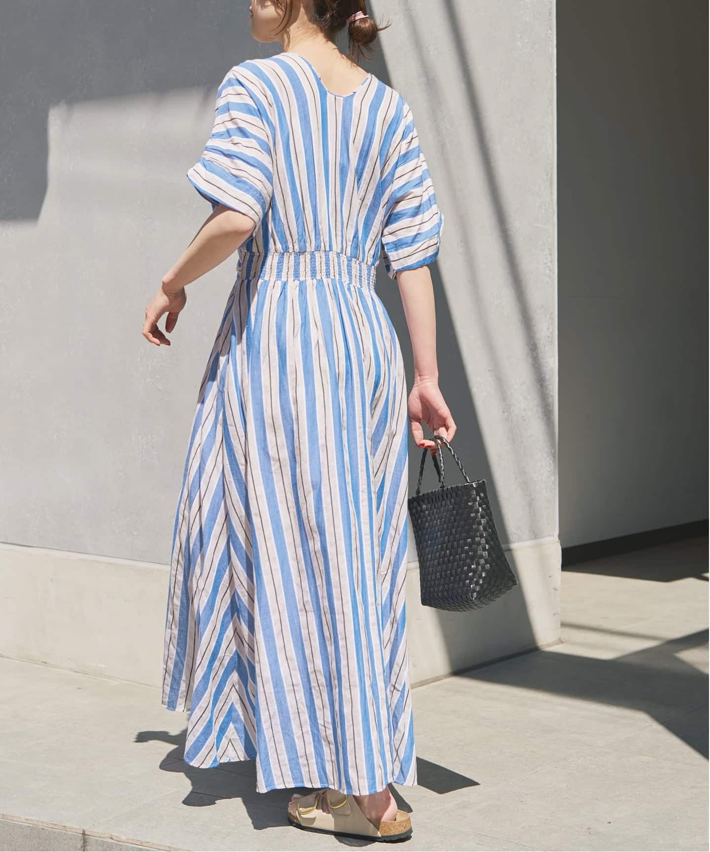別注カラー有 / 追加予約》ne Quittez pas Cotton Voile Stripe Waist
