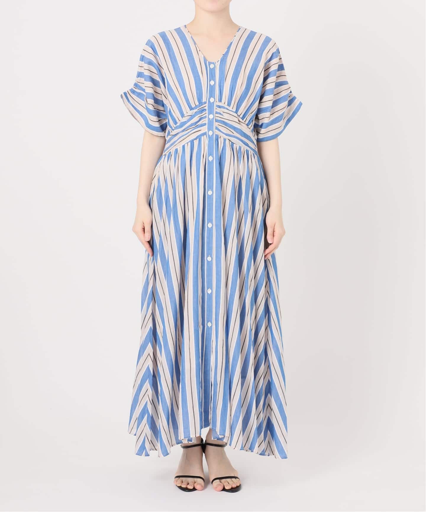 別注カラー有 / 追加予約》ne Quittez pas Cotton Voile Stripe Waist