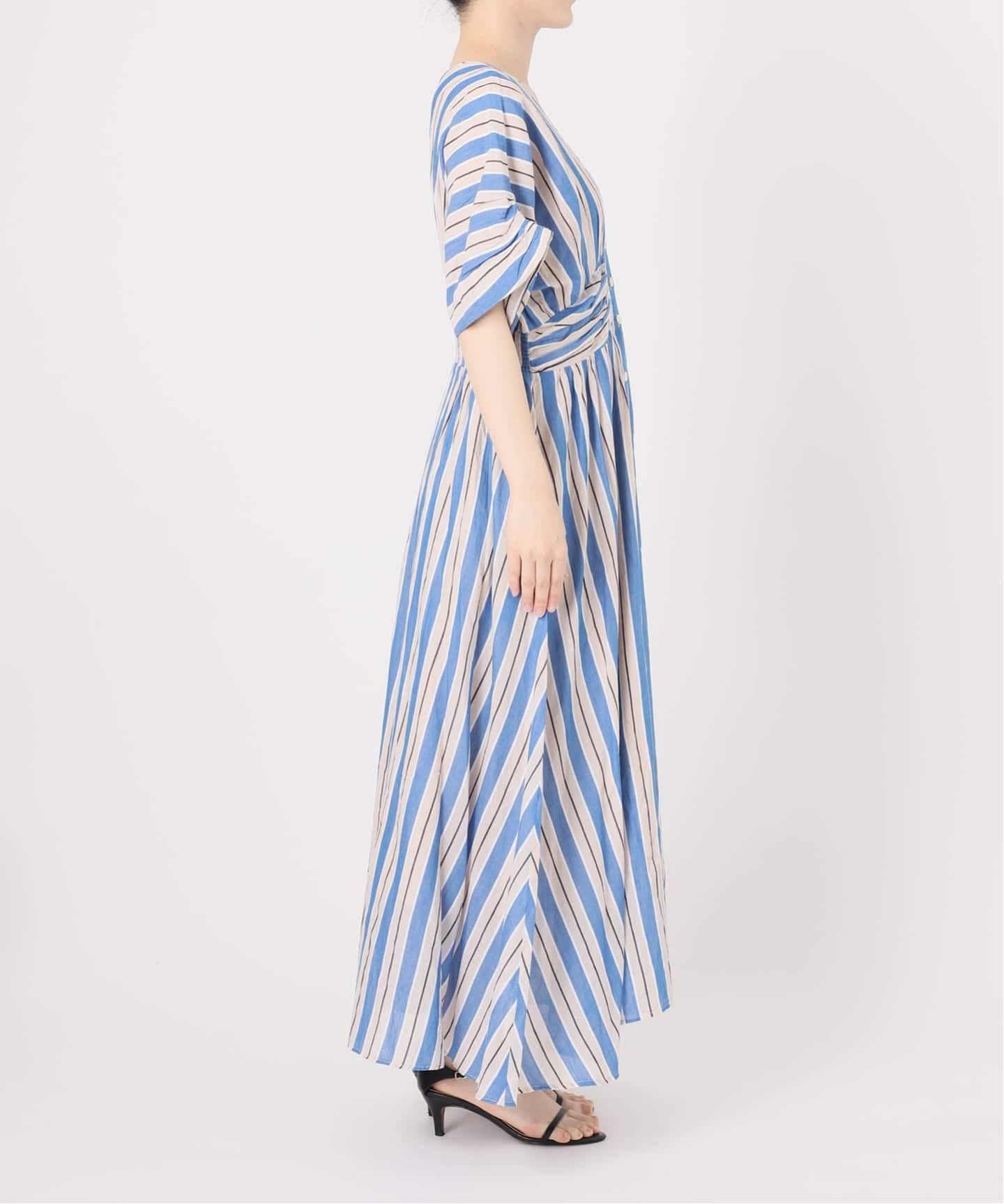 別注カラー有 / 追加予約》ne Quittez pas Cotton Voile Stripe Waist