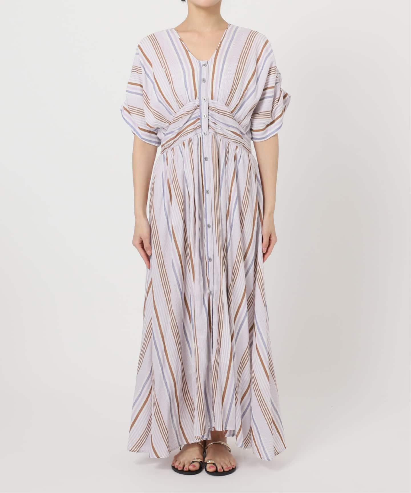 別注カラー有 / 追加予約》ne Quittez pas Cotton Voile Stripe Waist
