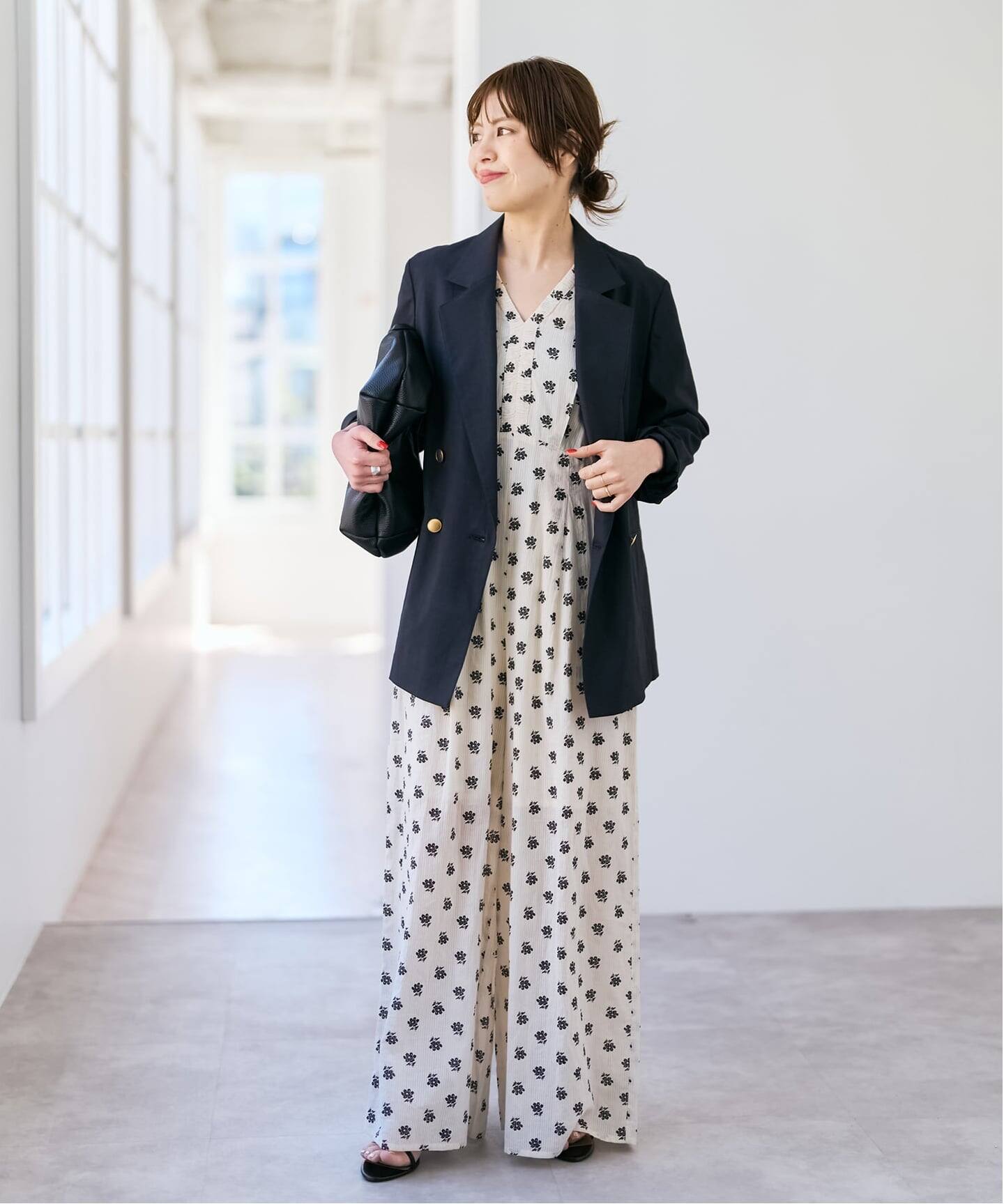 別注》ne Quittez pas / ヌキテパ Cotton Dobby Stripe Flower Print