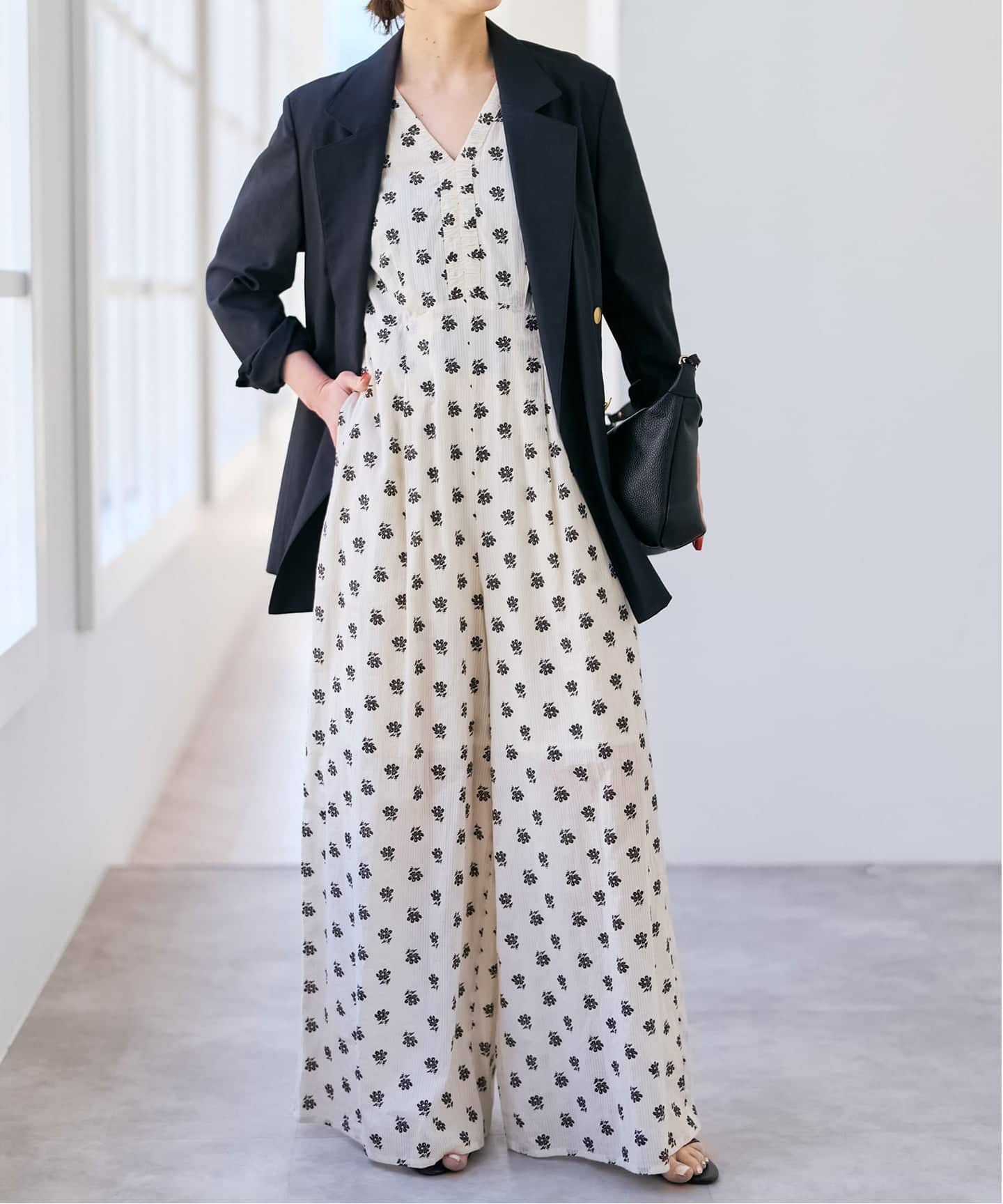 別注》ne Quittez pas / ヌキテパ Cotton Dobby Stripe Flower Print