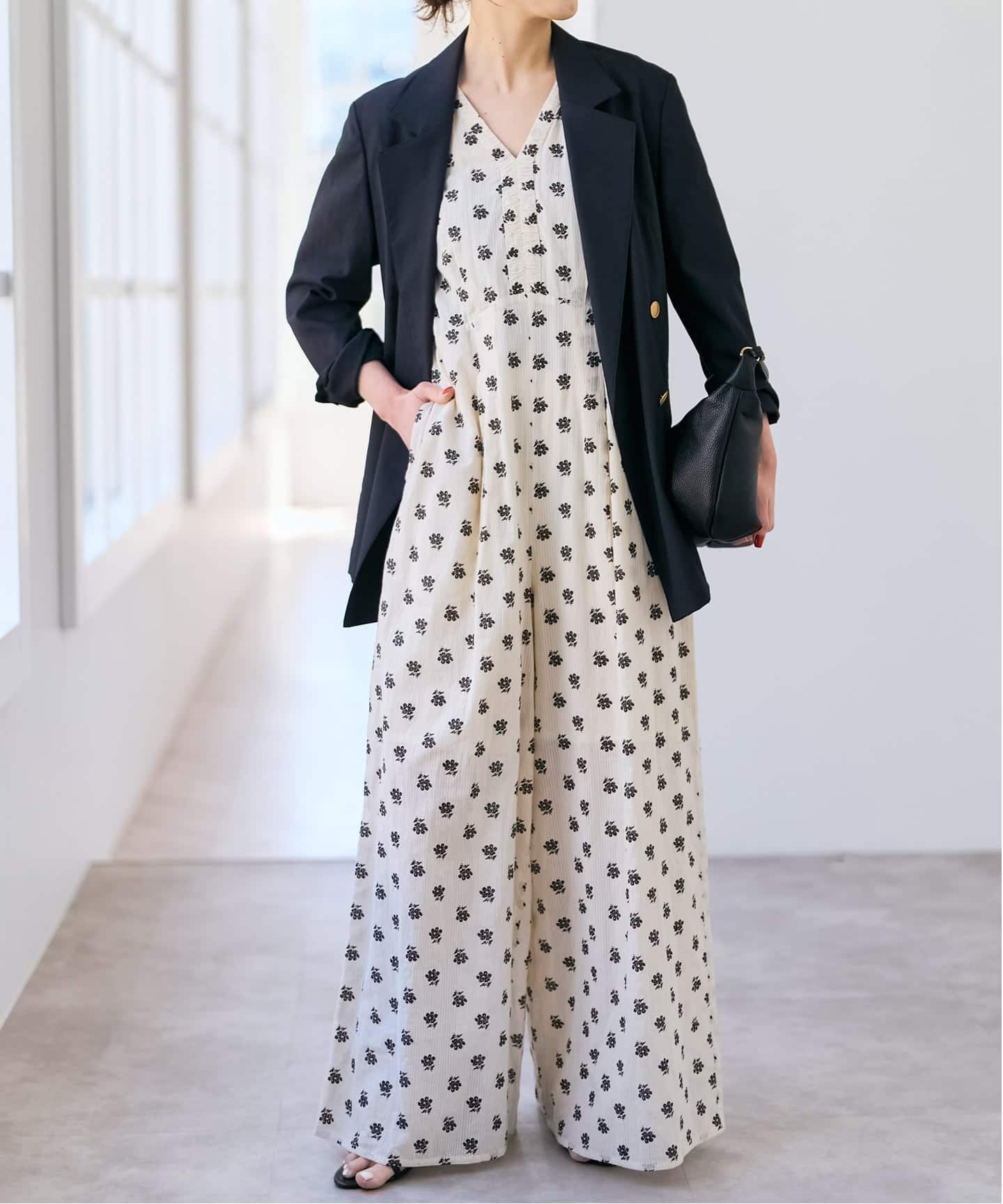 別注》ne Quittez pas / ヌキテパ Cotton Dobby Stripe Flower Print