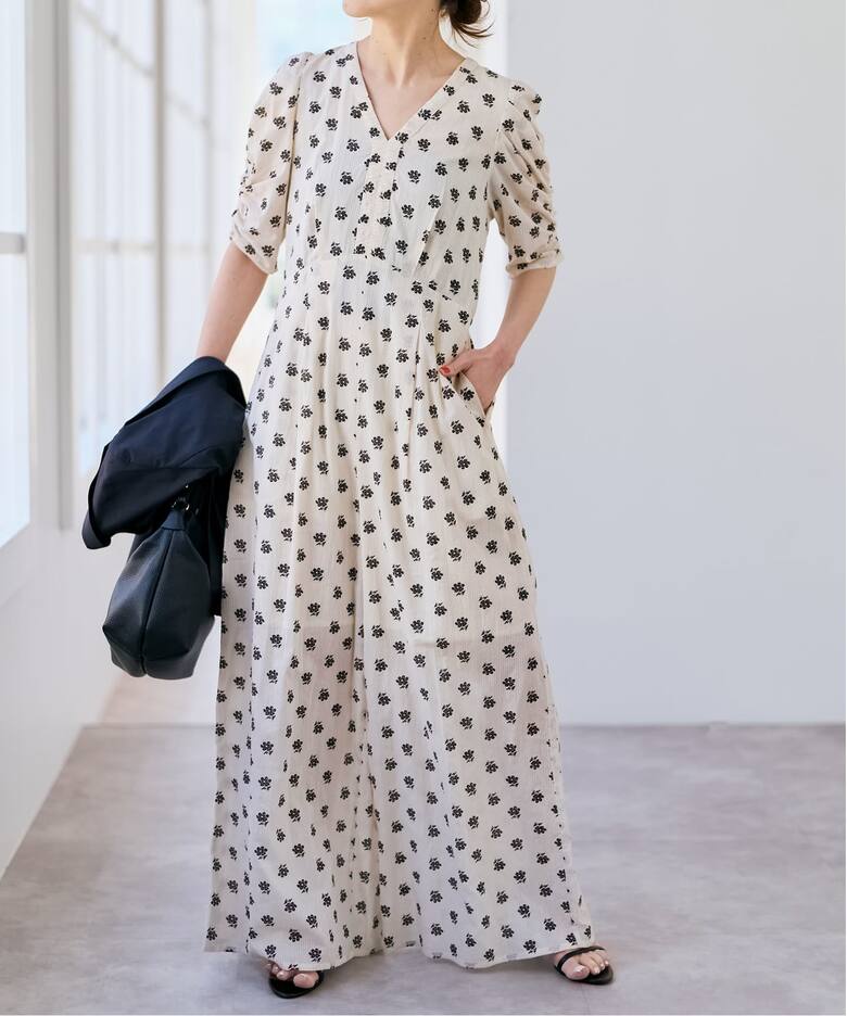 別注》ne Quittez pas / ヌキテパ Cotton Dobby Stripe Flower Print 