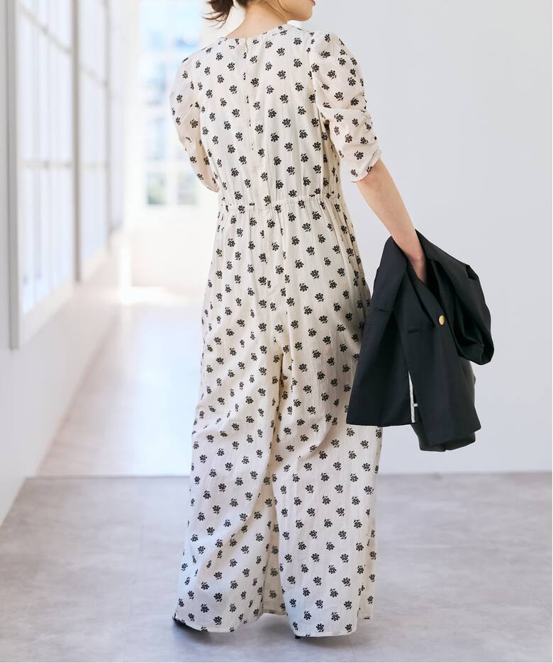 別注》ne Quittez pas / ヌキテパ Cotton Dobby Stripe Flower Print 