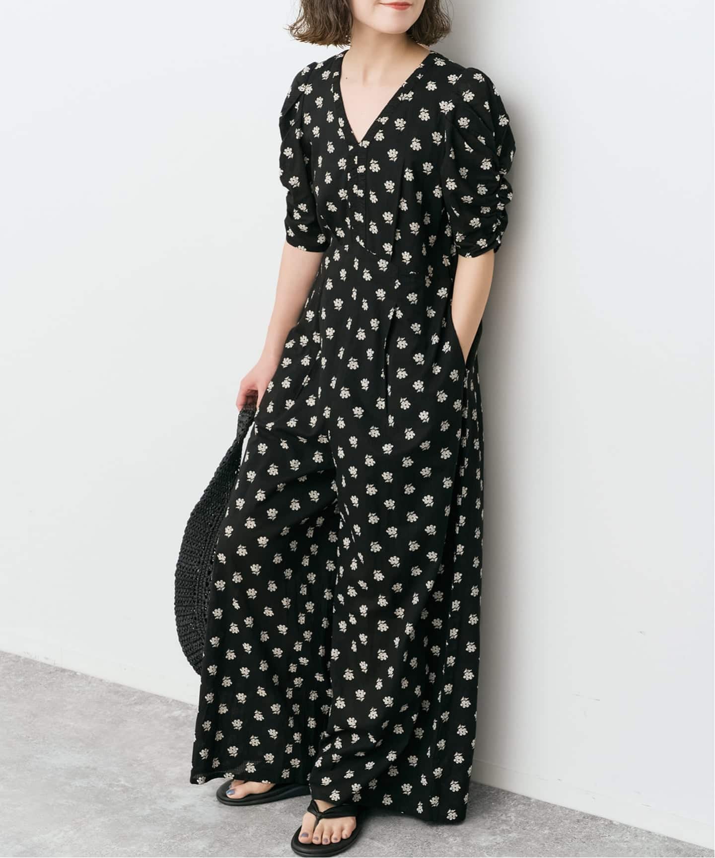 別注 / 予約》ne Quittez pas / ヌキテパ Cotton Dobby Stripe Flower