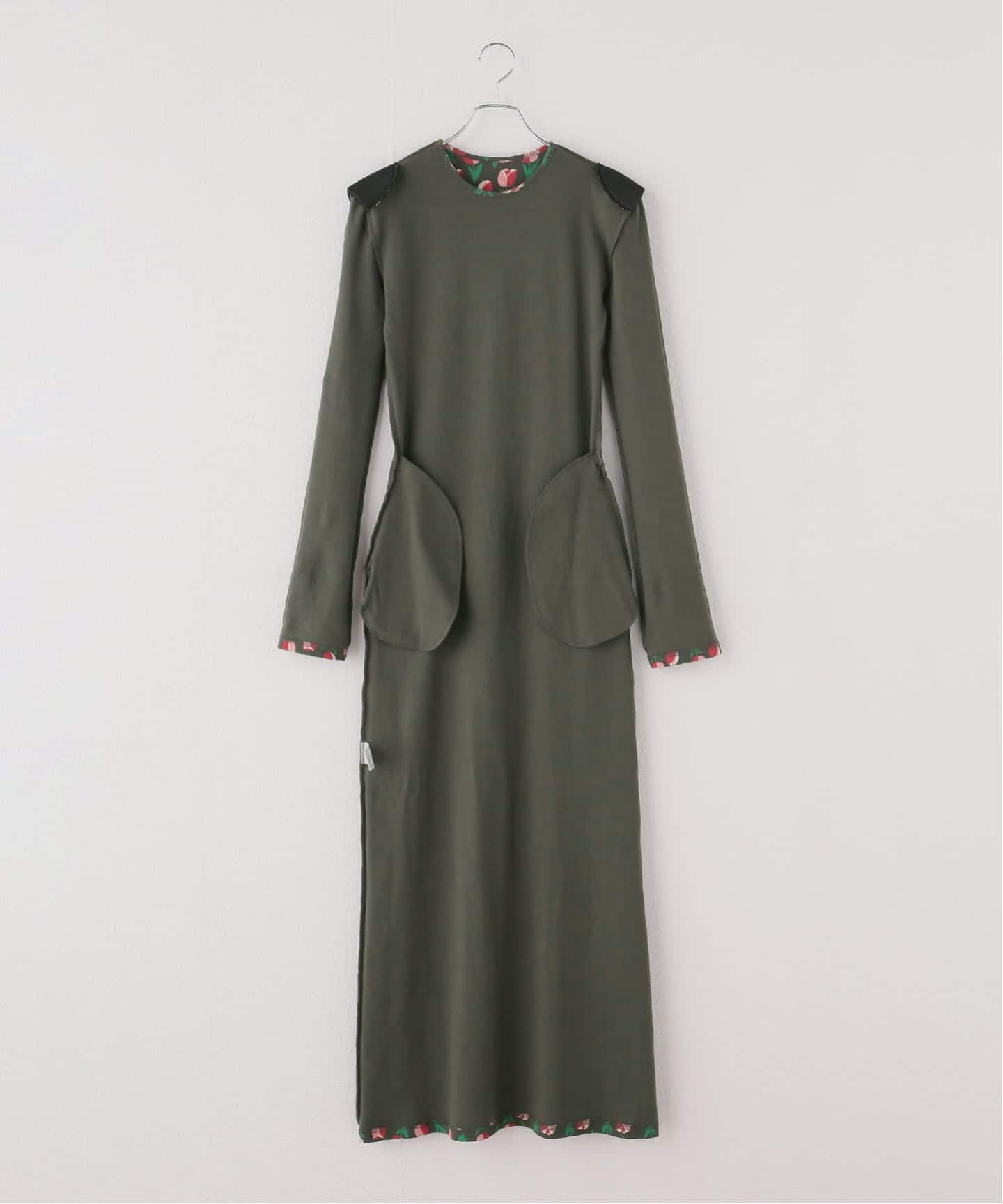 WEB限定》HOLIDAY/ホリデイ SUPER RIB PADDED SHOULDER L/S DRESS