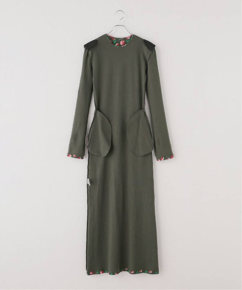 WEB限定》HOLIDAY/ホリデイ SUPER RIB PADDED SHOULDER L/S DRESS 