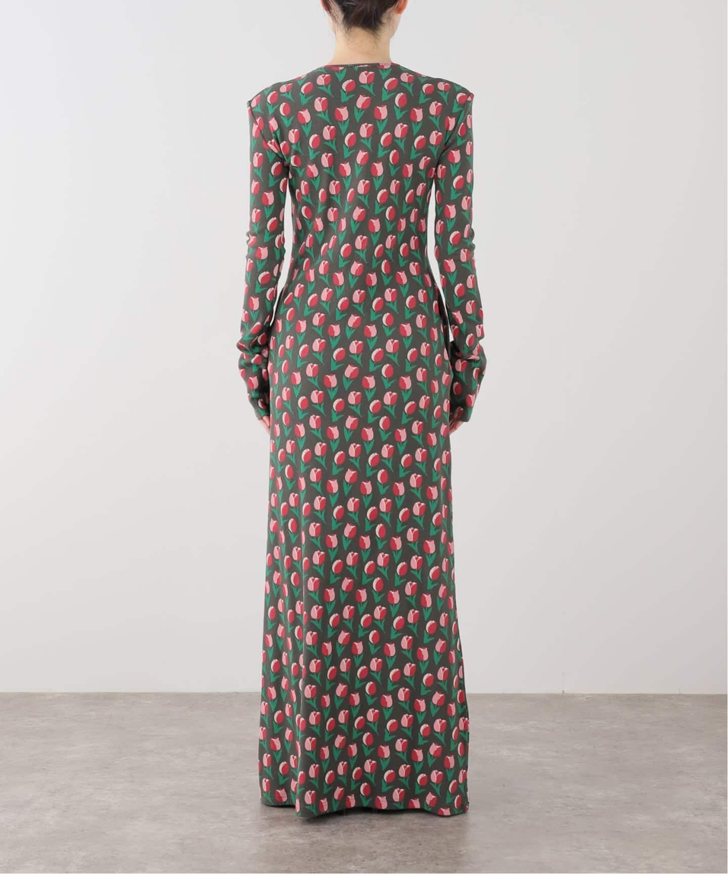 WEB限定》HOLIDAY/ホリデイ SUPER RIB PADDED SHOULDER L/S DRESS