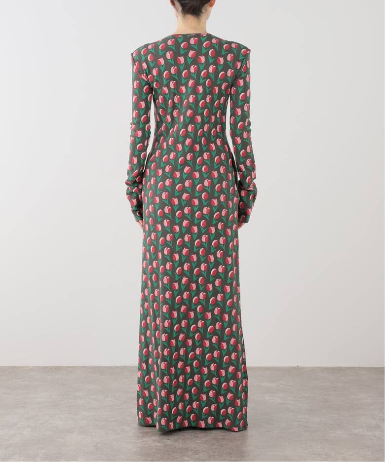 WEB限定》HOLIDAY/ホリデイ SUPER RIB PADDED SHOULDER L/S DRESS 