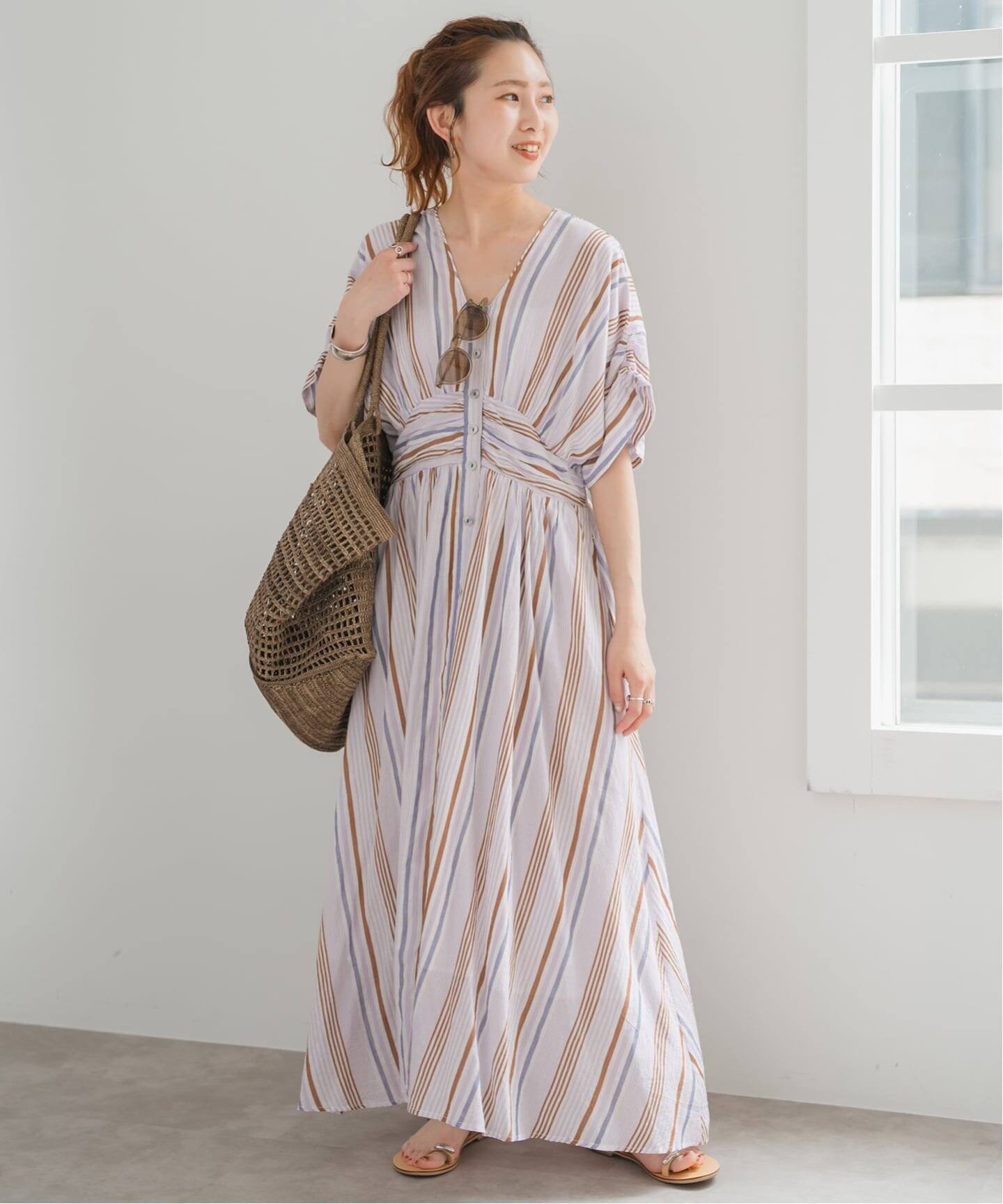 WEB限定 / 追加予約》ne Quittez pas Cotton Voile Stripe Waist