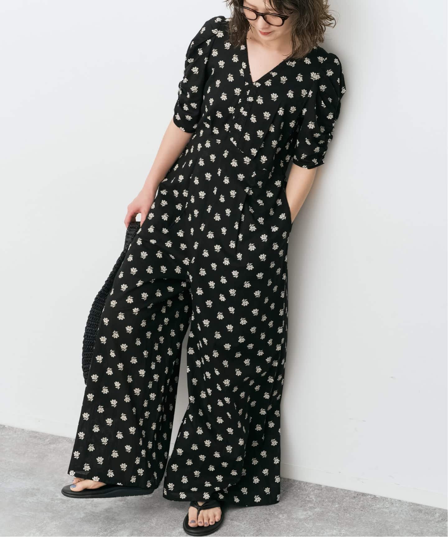 別注 / WEB限定追加》ne Quittez pas Cotton Dobby Stripe Flower