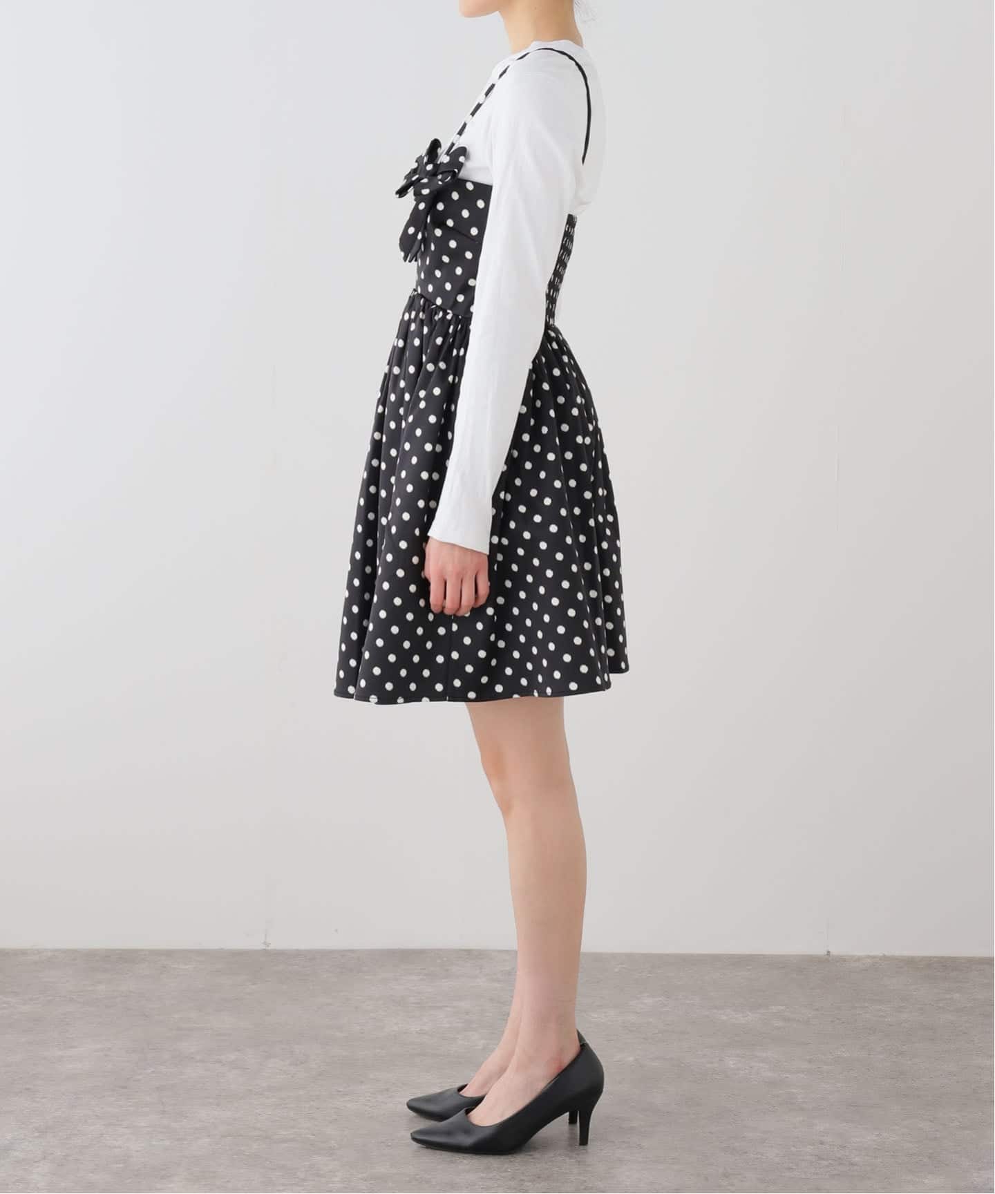 GANNI / ガニー Printed Double Satin Mini Strap Dr（ワンピース