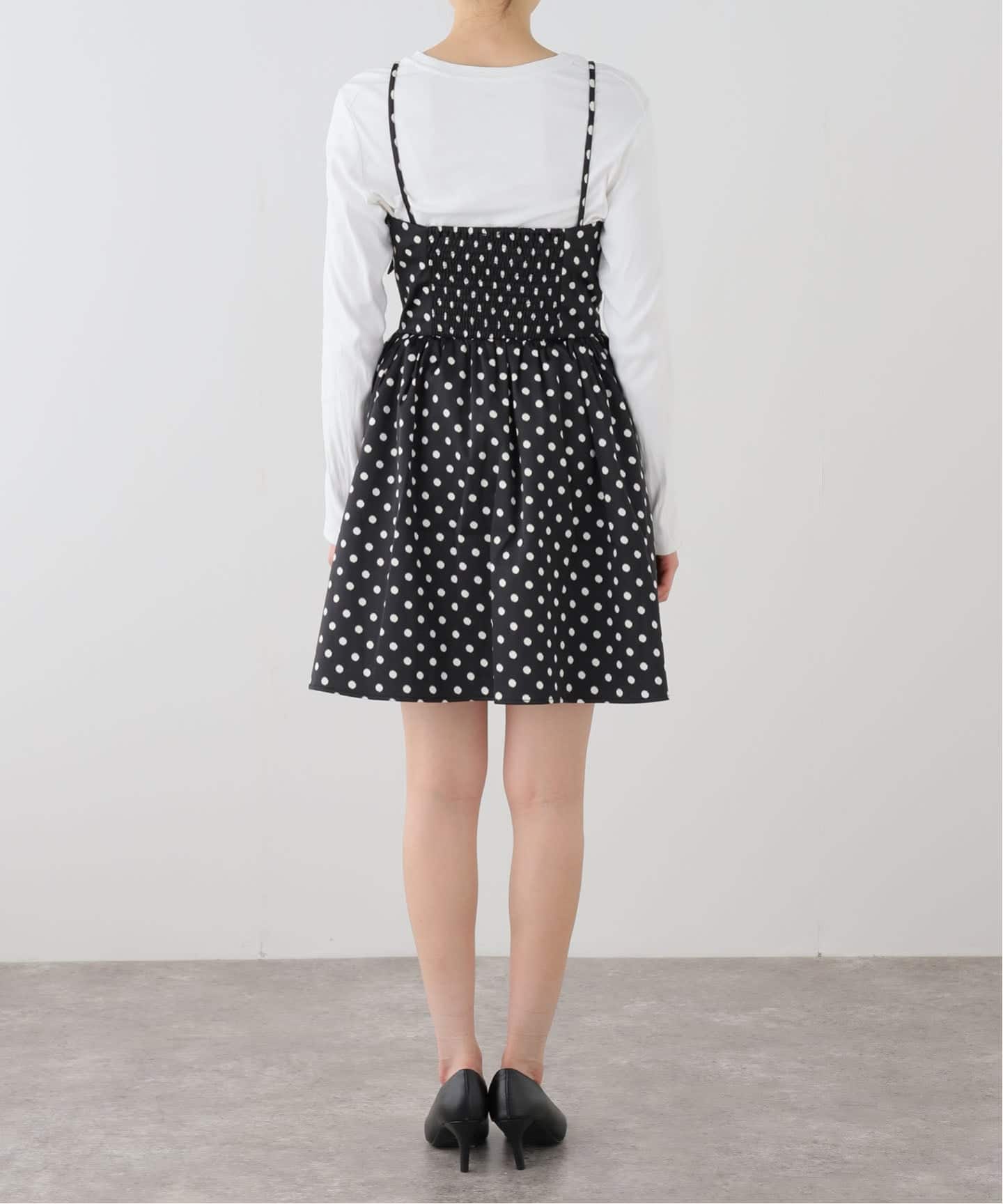 GANNI / ガニー Printed Double Satin Mini Strap Dr（ワンピース