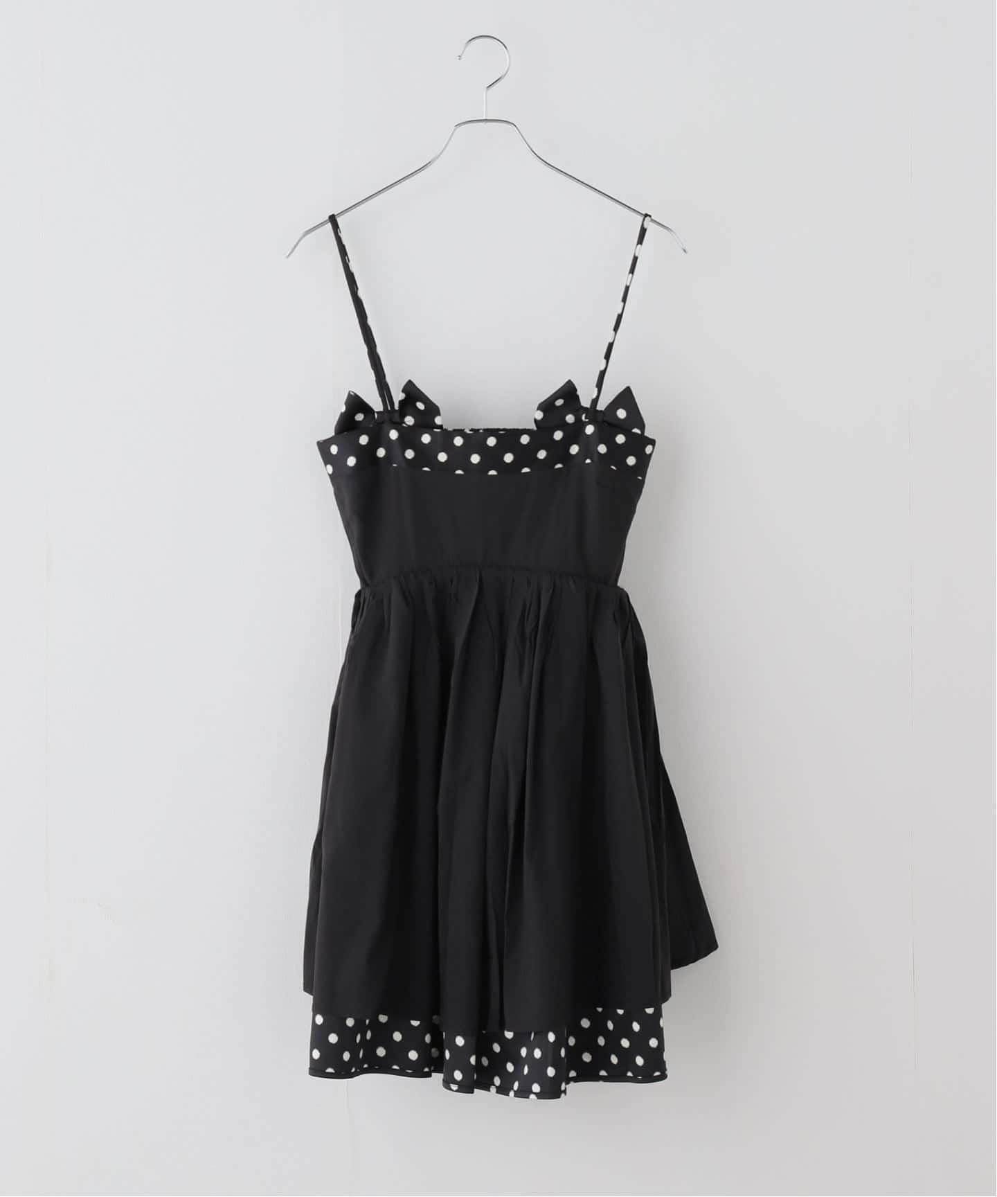 GANNI オールインワン アイボリー レース フリル GANNI / ガニー Printed Double Satin Mini Strap Dr（ワンピース