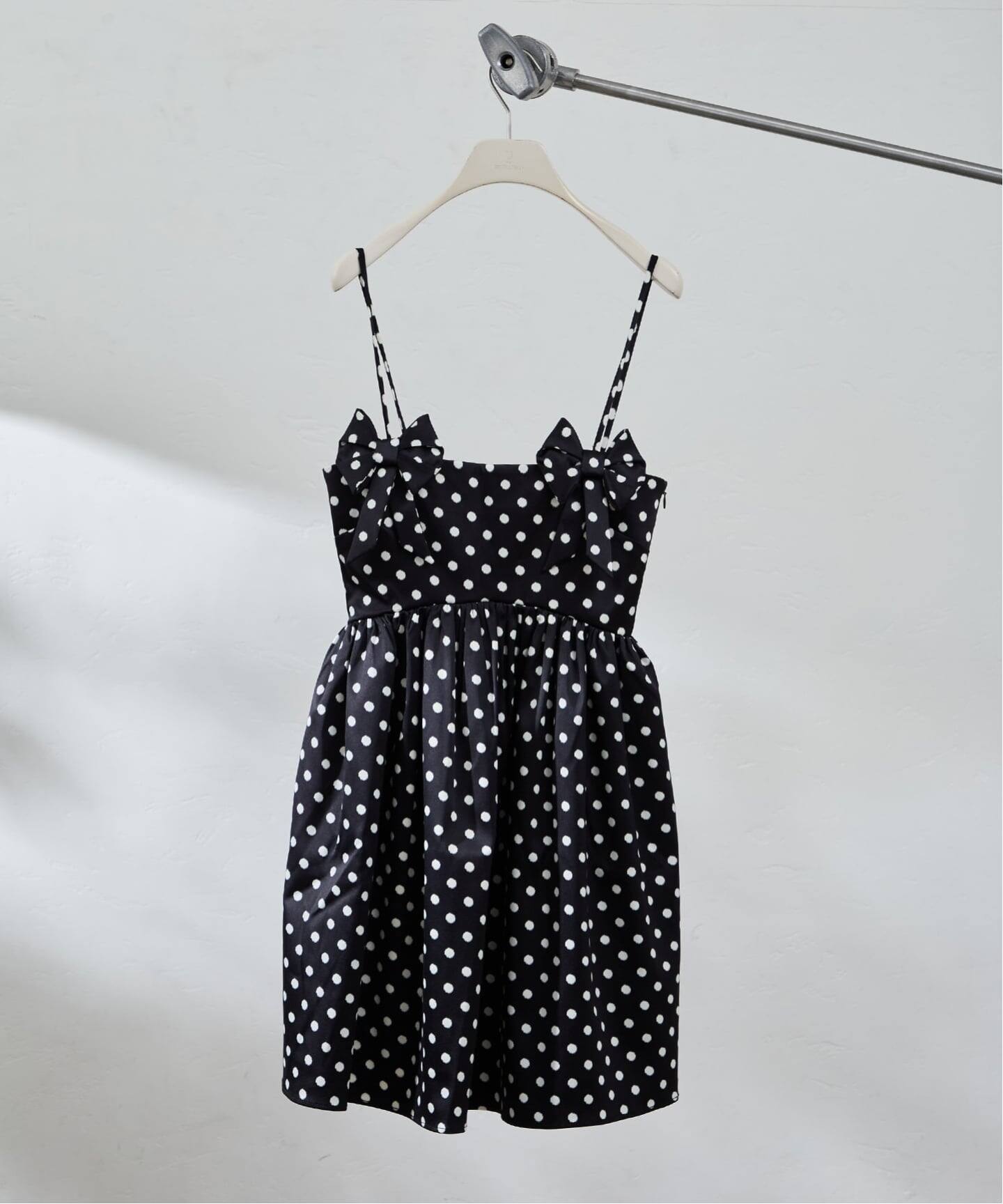 GANNI / ガニー Printed Double Satin Mini Strap Dr（ワンピース 