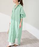 ワッシャーストライプシャツドレス