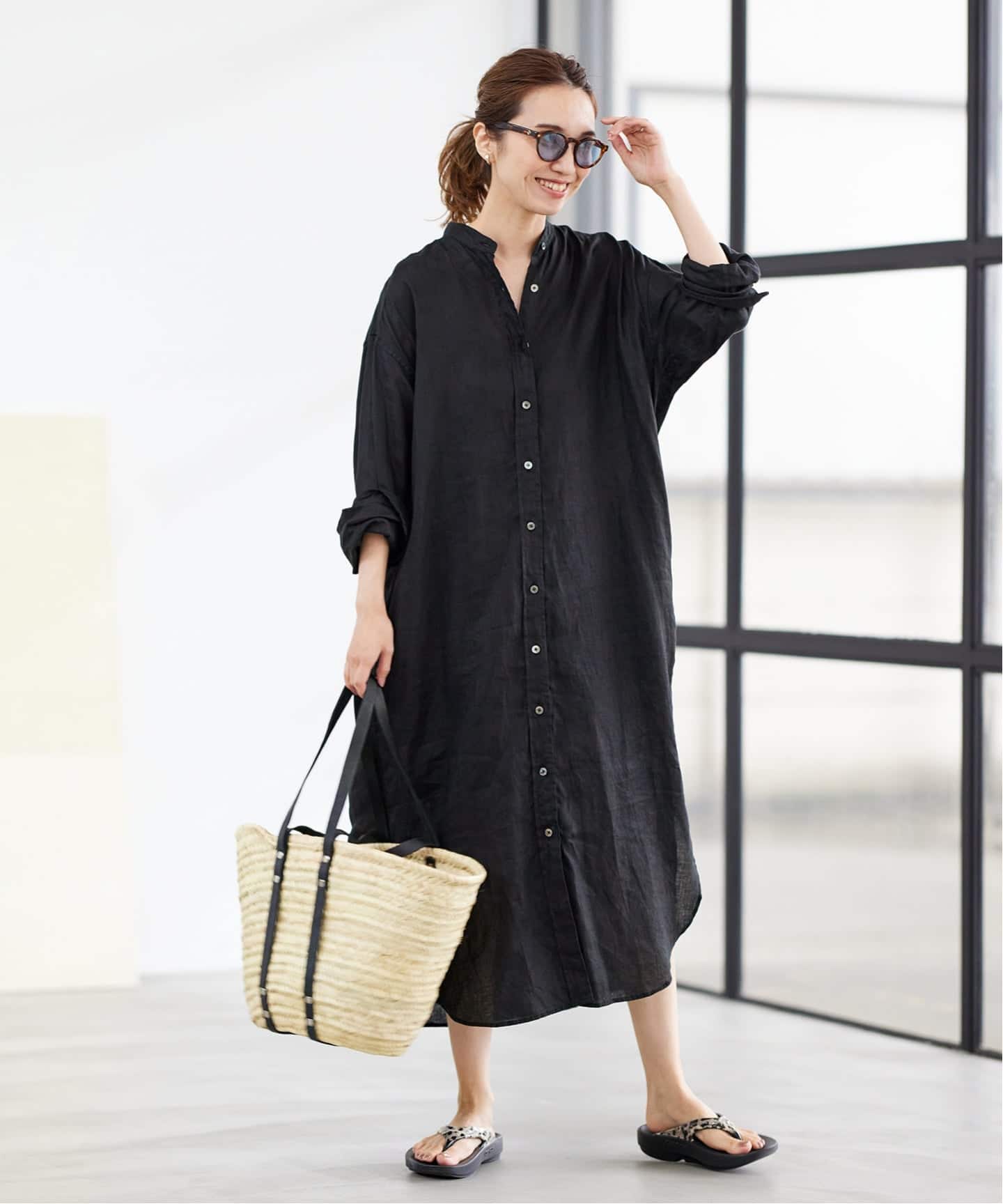 ≪一部カラーWEB限定 / 追加≫フレンチリネンシャツワンピース