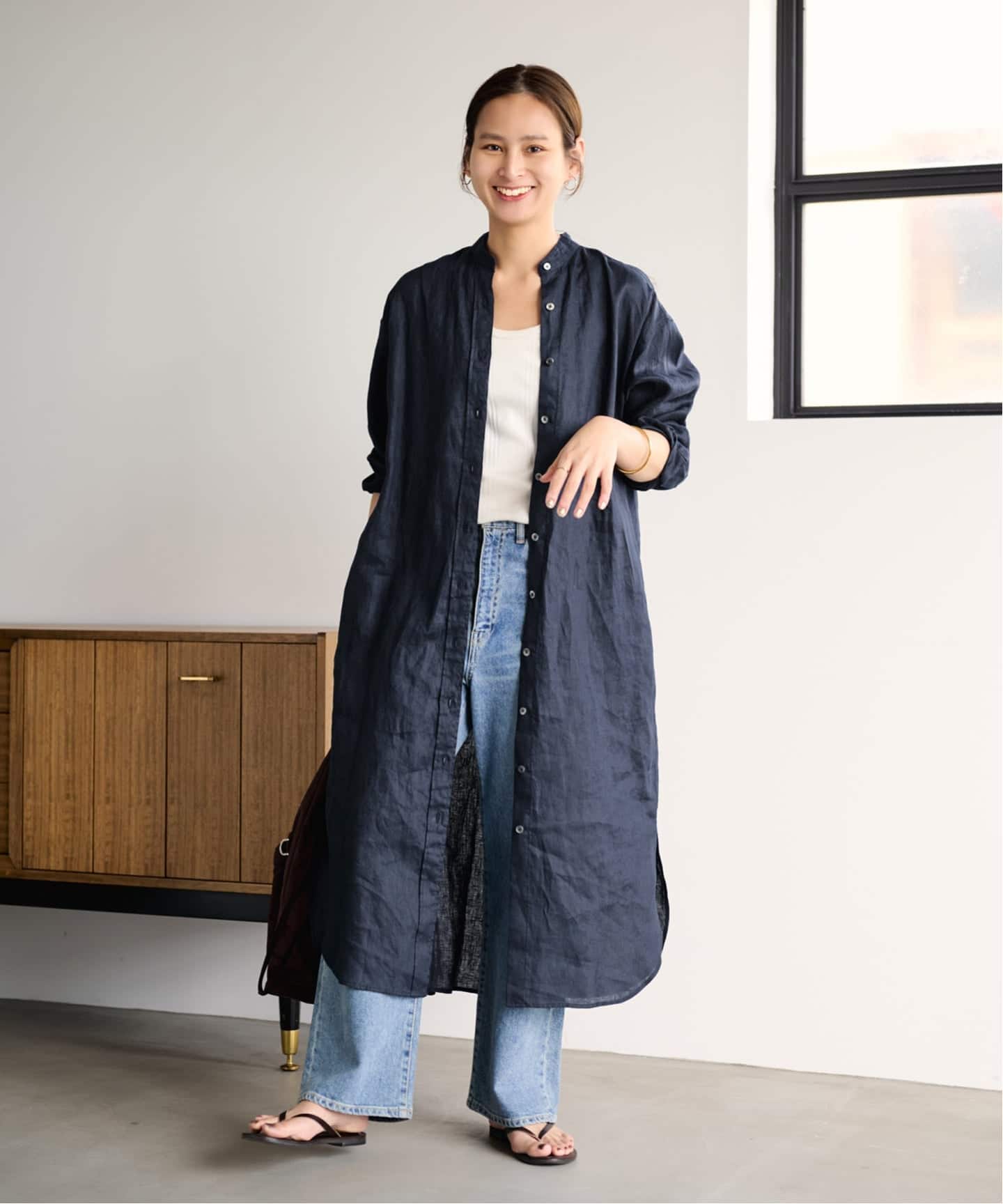 ≪一部カラーWEB限定 / 追加≫フレンチリネンシャツワンピース