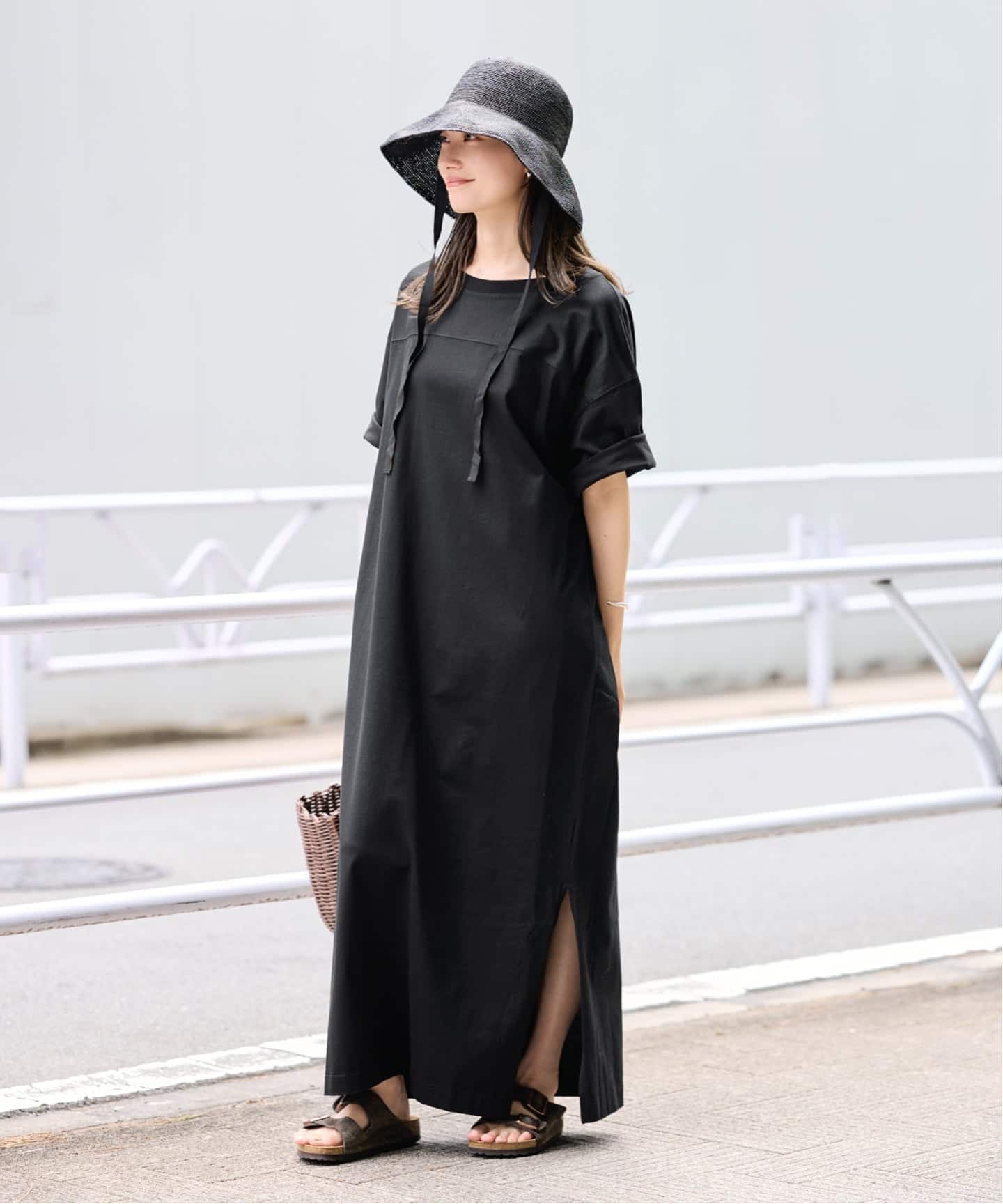 BRIEFING 黒 ブラック 半袖 ワンピース ≪汗染み防止 / 予約≫NANO-SHEER ZEROマキシワンピース（ワンピース